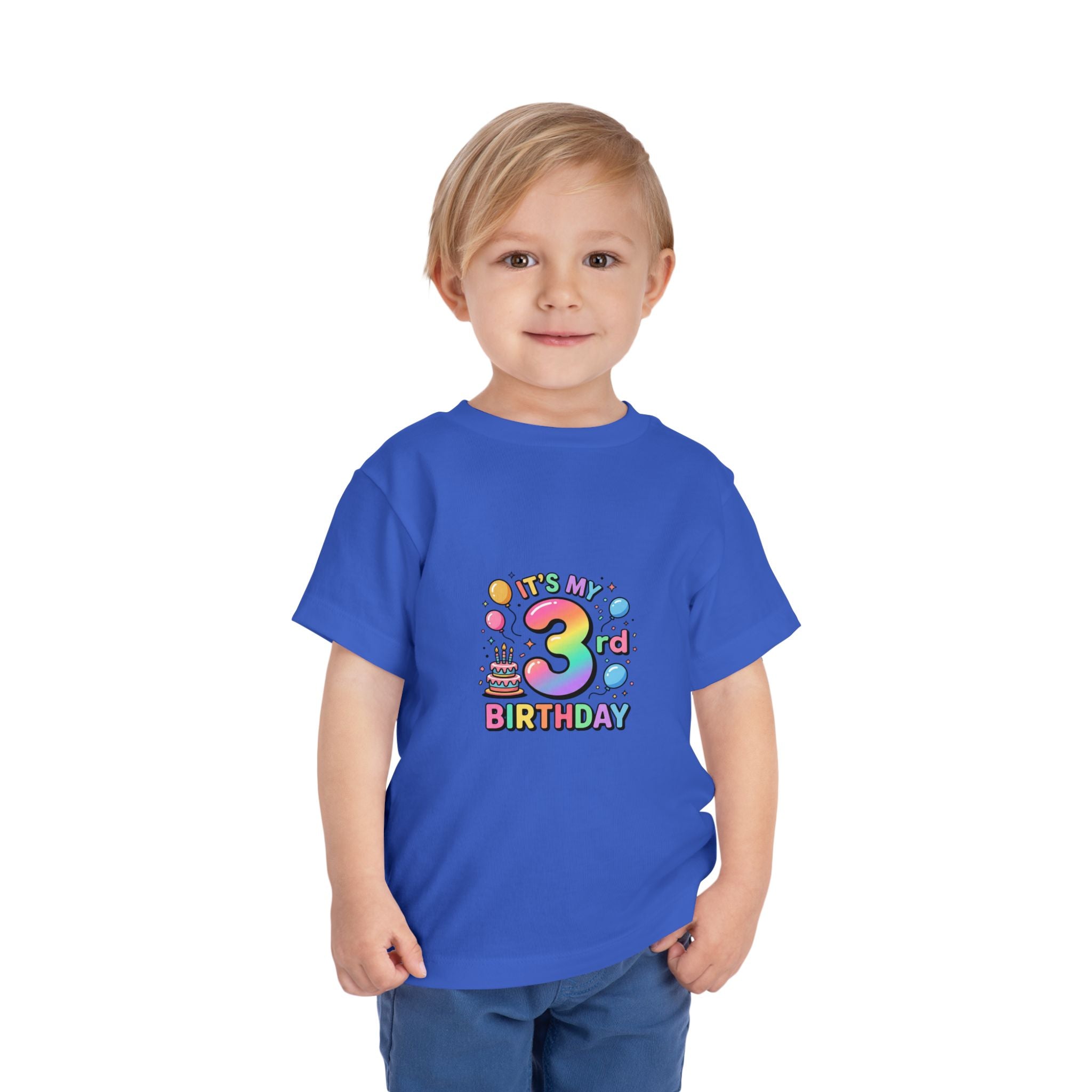 3rd Birthday Toddler Tee — "It's My 3rd Birthday" Colorful Party Shirt