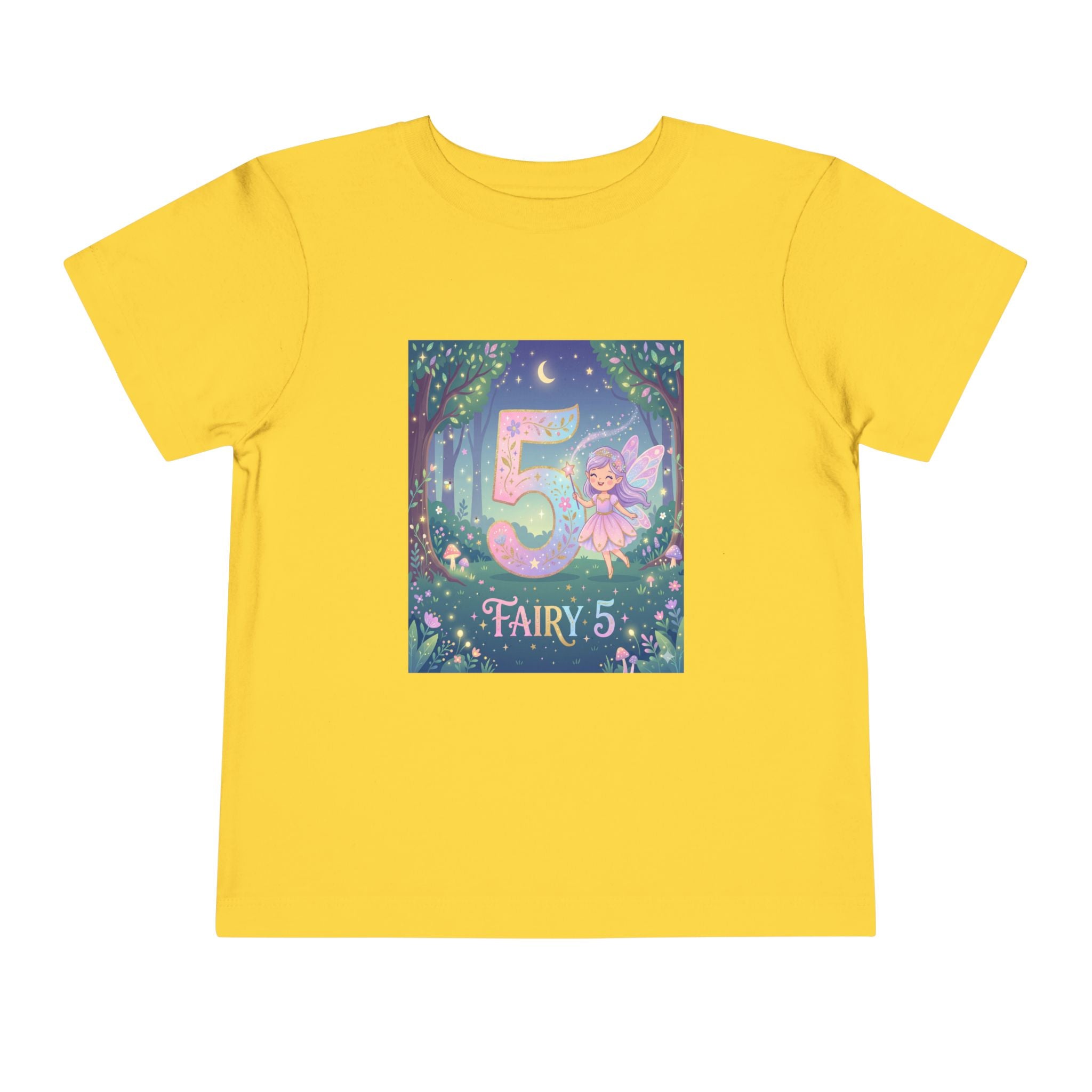 Fairy 5 Toddler Tee — Magical Birthday Number 5 Shirt