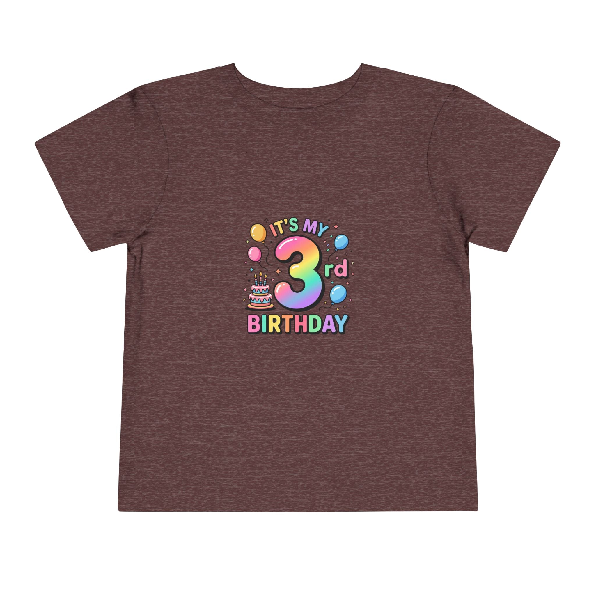 3rd Birthday Toddler Tee — "It's My 3rd Birthday" Colorful Party Shirt