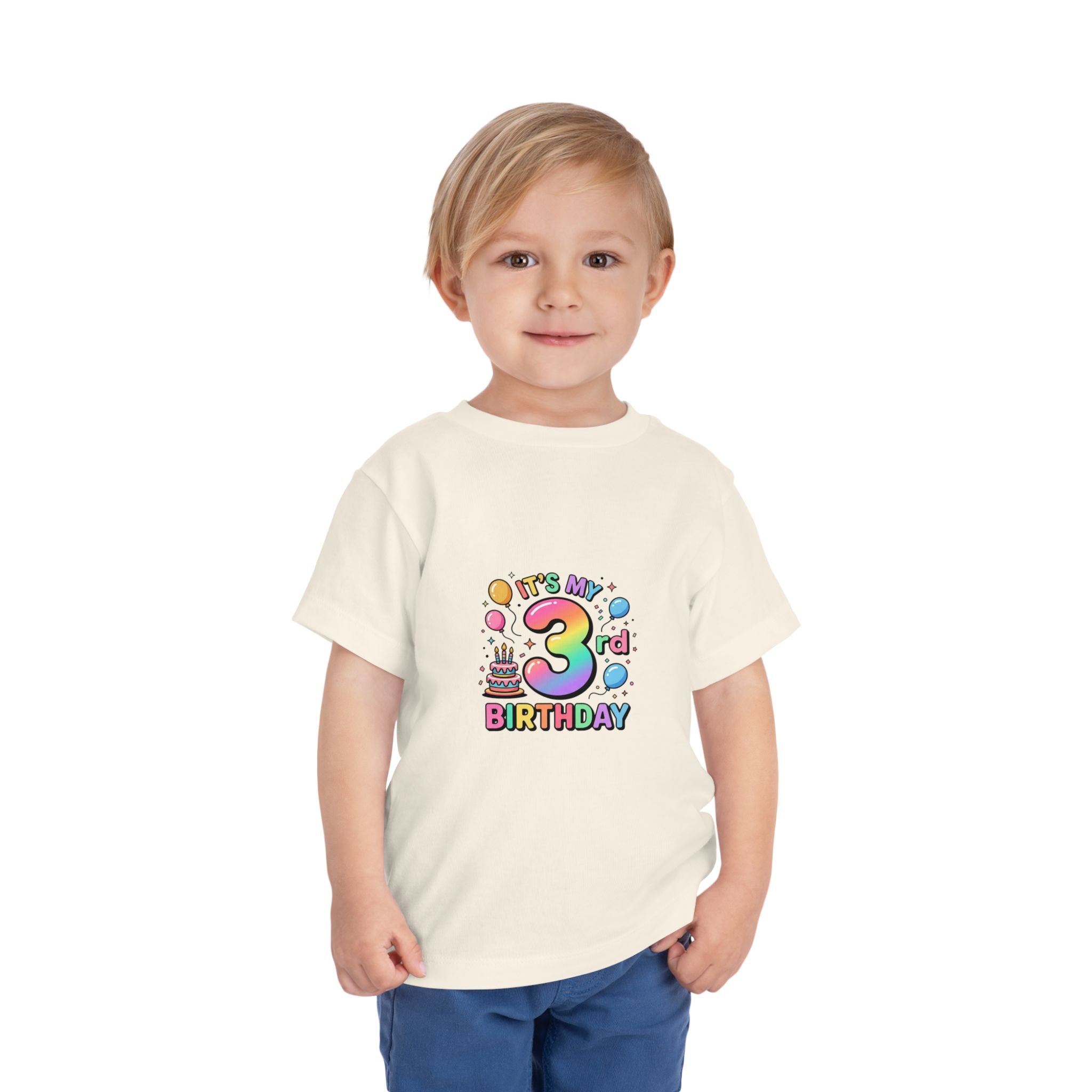 3rd Birthday Toddler Tee — "It's My 3rd Birthday" Colorful Party Shirt