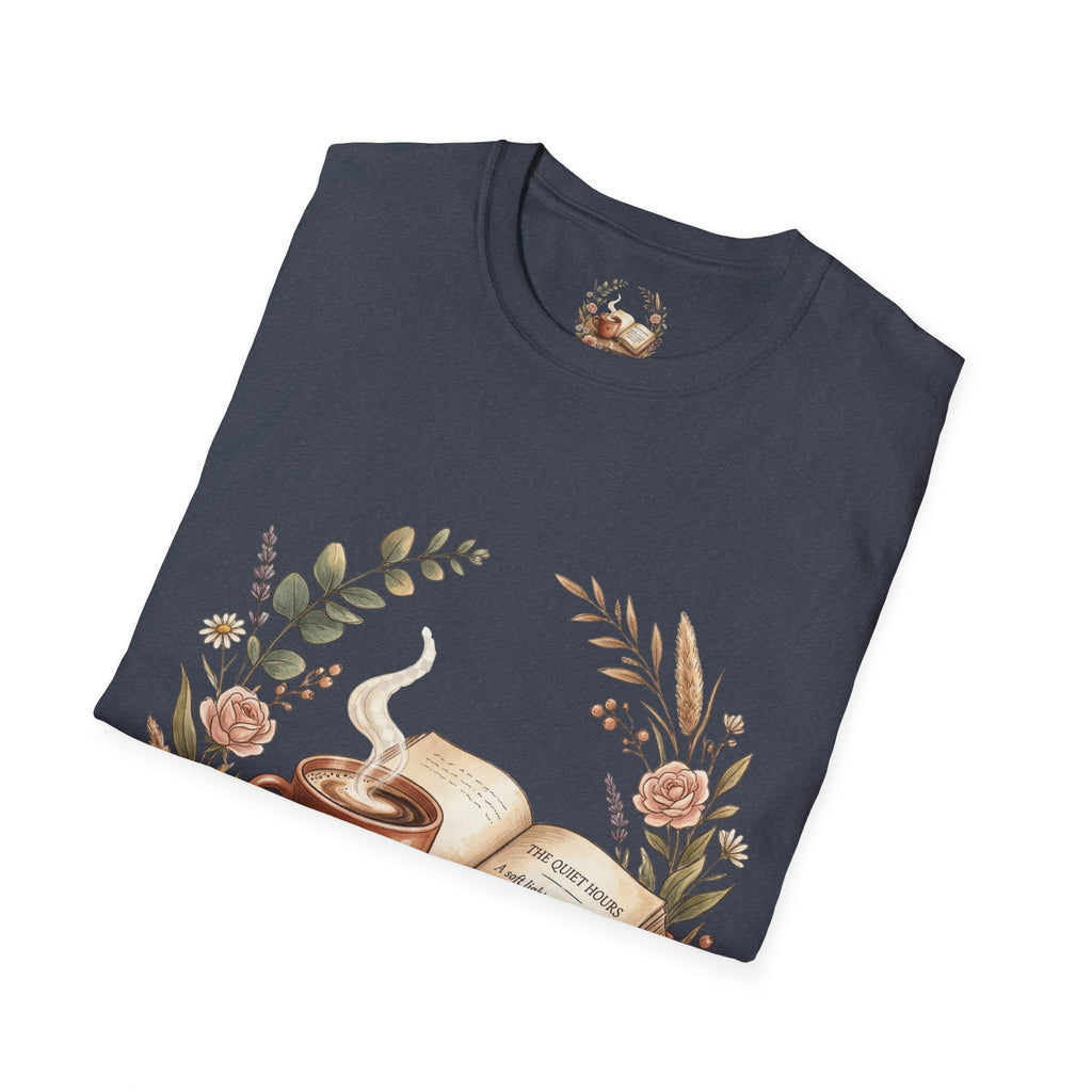 Coffee & Books Aesthetic T-Shirt – Vintage Floral Reading Lover Gift