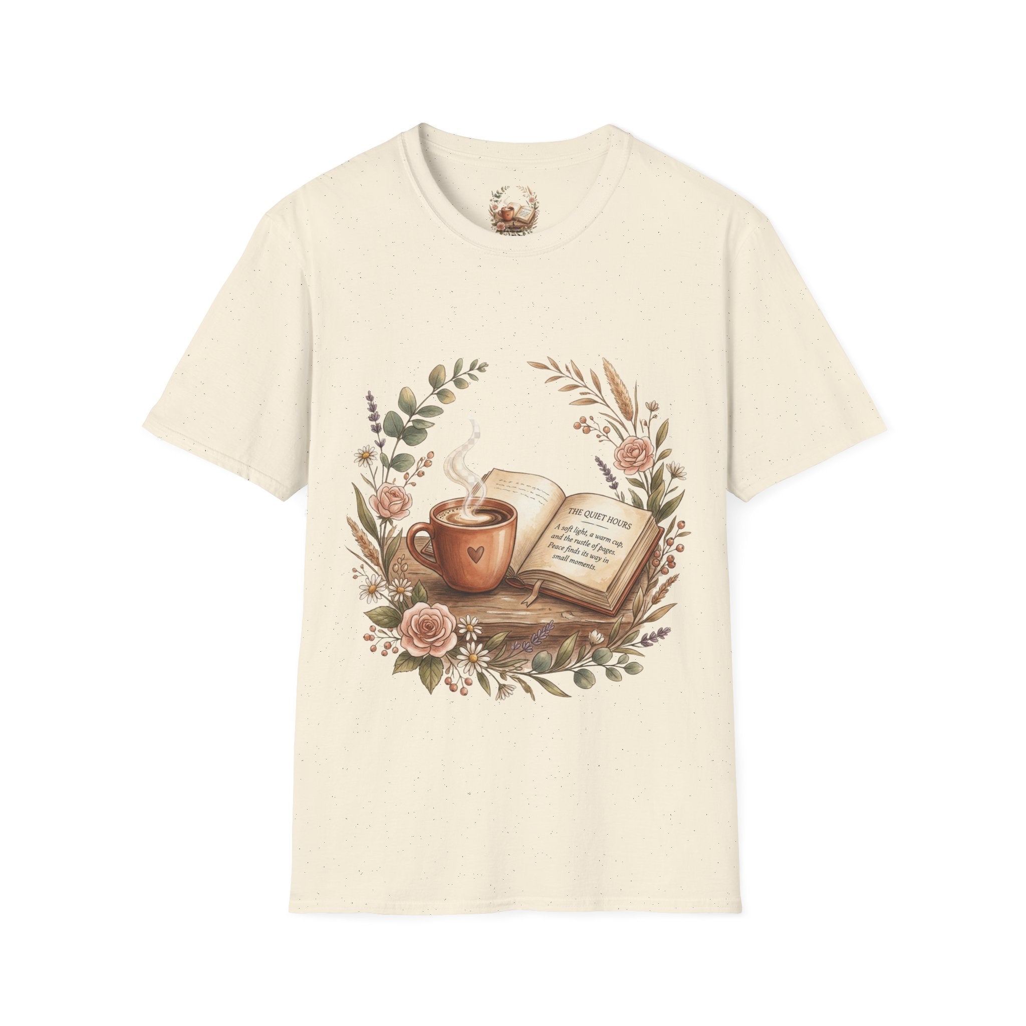 Coffee & Books Aesthetic T-Shirt – Vintage Floral Reading Lover Gift