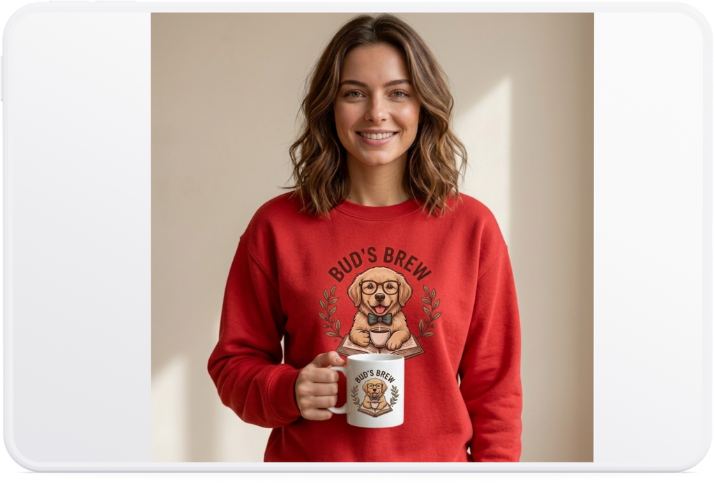 )  Cute Dachshund Coffee Lover T-Shirt – Bud’s Brew Puppy Shirt | Funny Dog Lover Gift | Coffee Lover Graphic Tee