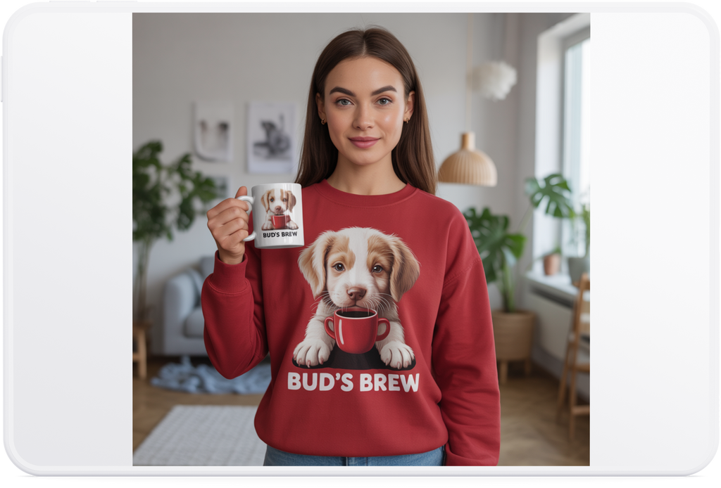 )  Cute Dachshund Coffee Lover T-Shirt – Bud’s Brew Puppy Shirt | Funny Dog Lover Gift | Coffee Lover Graphic Tee