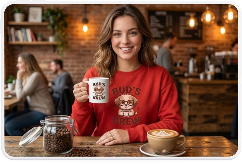 )  Cute Dachshund Coffee Lover T-Shirt – Bud’s Brew Puppy Shirt | Funny Dog Lover Gift | Coffee Lover Graphic Tee
