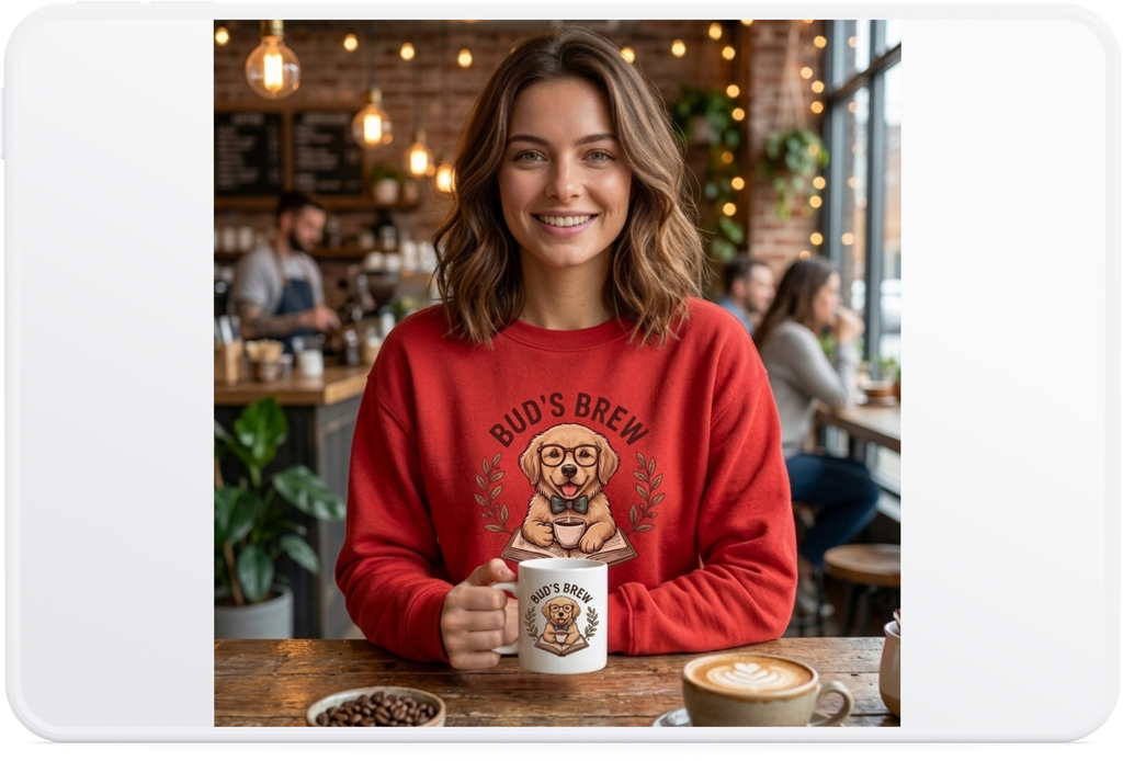 )  Cute Dachshund Coffee Lover T-Shirt – Bud’s Brew Puppy Shirt | Funny Dog Lover Gift | Coffee Lover Graphic Tee