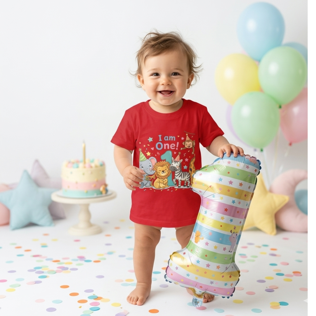 First Birthday Shirt Baby Boys One Year Old Tops 1st Birthday T-Shirt