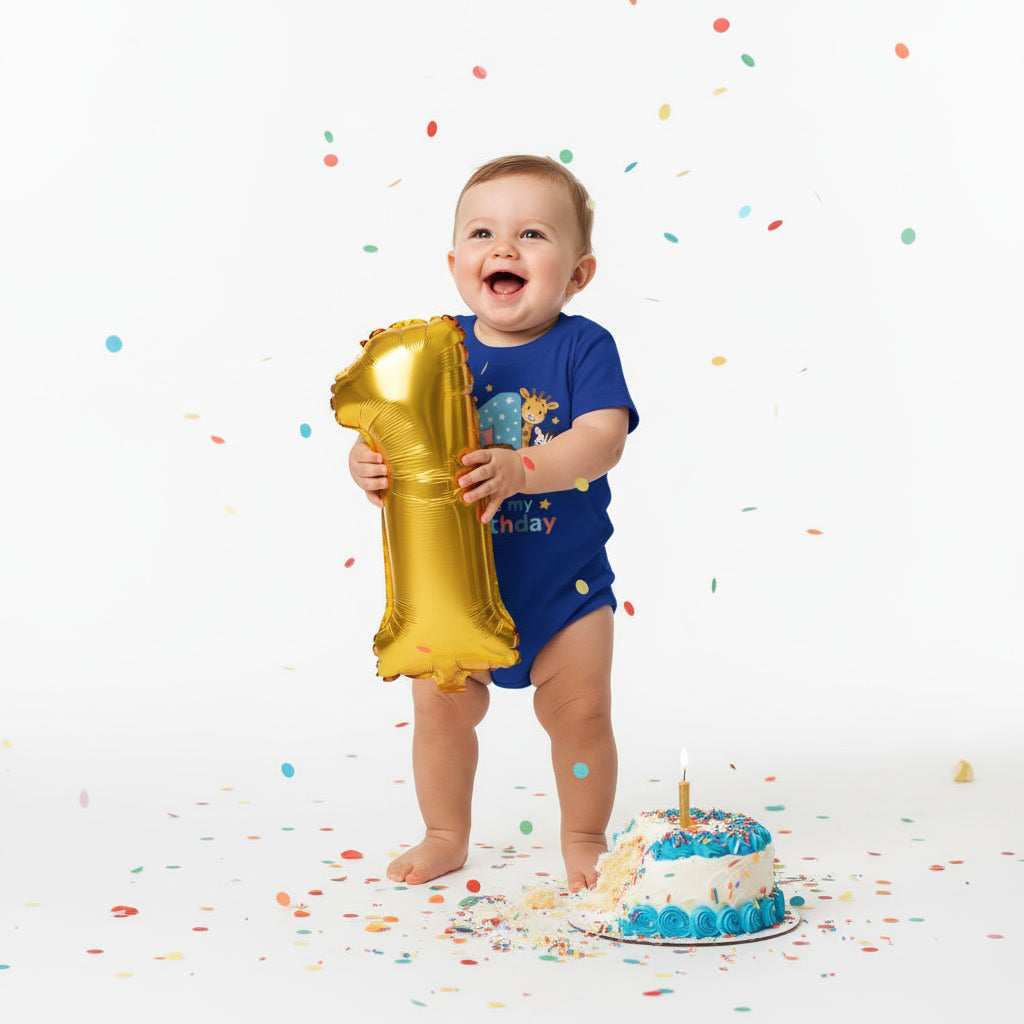 1st Birthday Infant Tee - Cute Safari Animals "It's My Birthday"