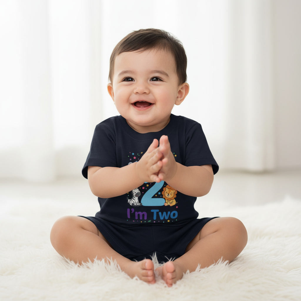 Toddler Tee - "I'm Two" Cute Safari Animals 2nd Birthday Shirt