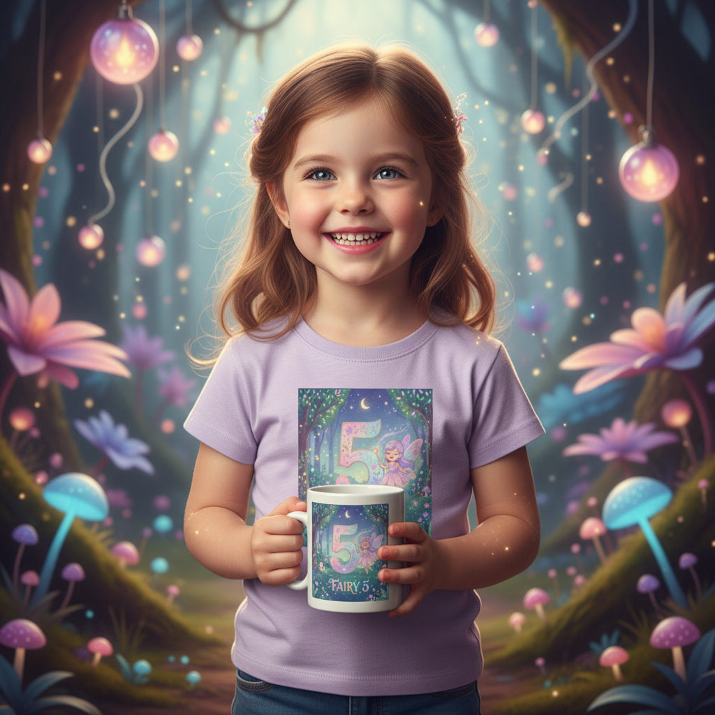 Fairy 5 Toddler Tee — Magical Birthday Number 5 Shirt
