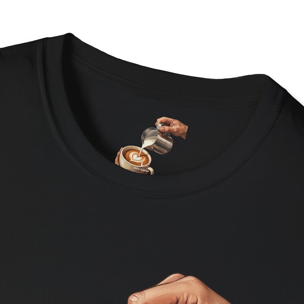 Coffee Lover Latte Art T-Shirt – Stylish Barista Coffee Graphic Tee for Men & Women