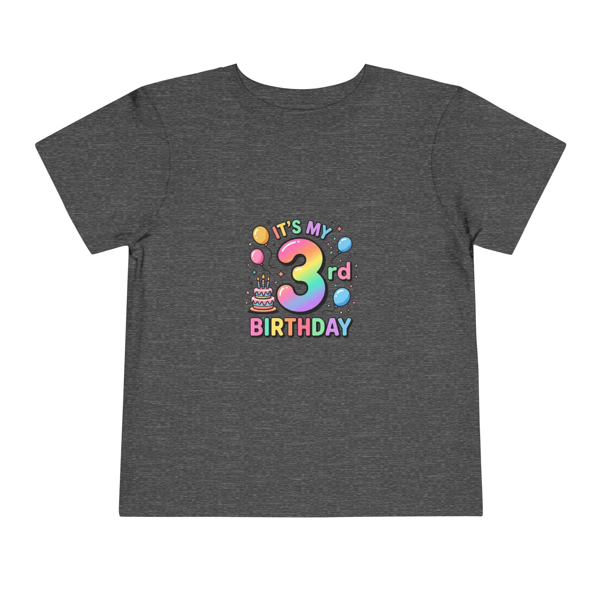 3rd Birthday Toddler Tee — "It's My 3rd Birthday" Colorful Party Shirt