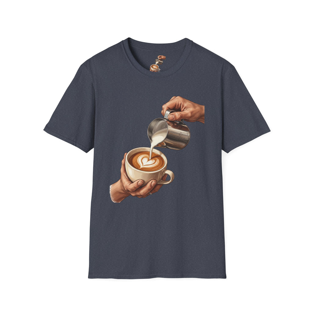Coffee Lover Latte Art T-Shirt – Stylish Barista Coffee Graphic Tee for Men & Women