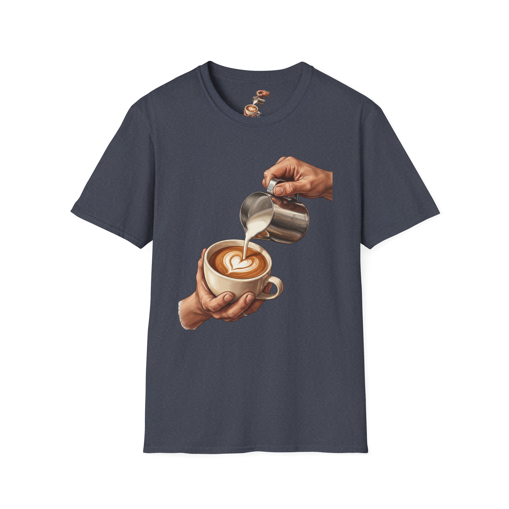 Coffee Lover Latte Art T-Shirt – Stylish Barista Coffee Graphic Tee for Men & Women