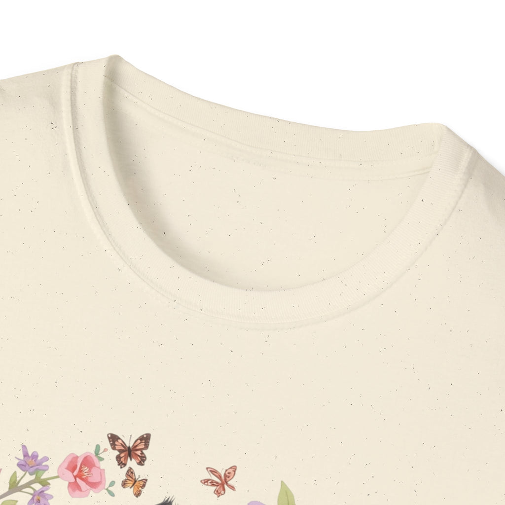 Cat Kittens Floral Wreath T-Shirt — Cute Twins with Gift & Bow