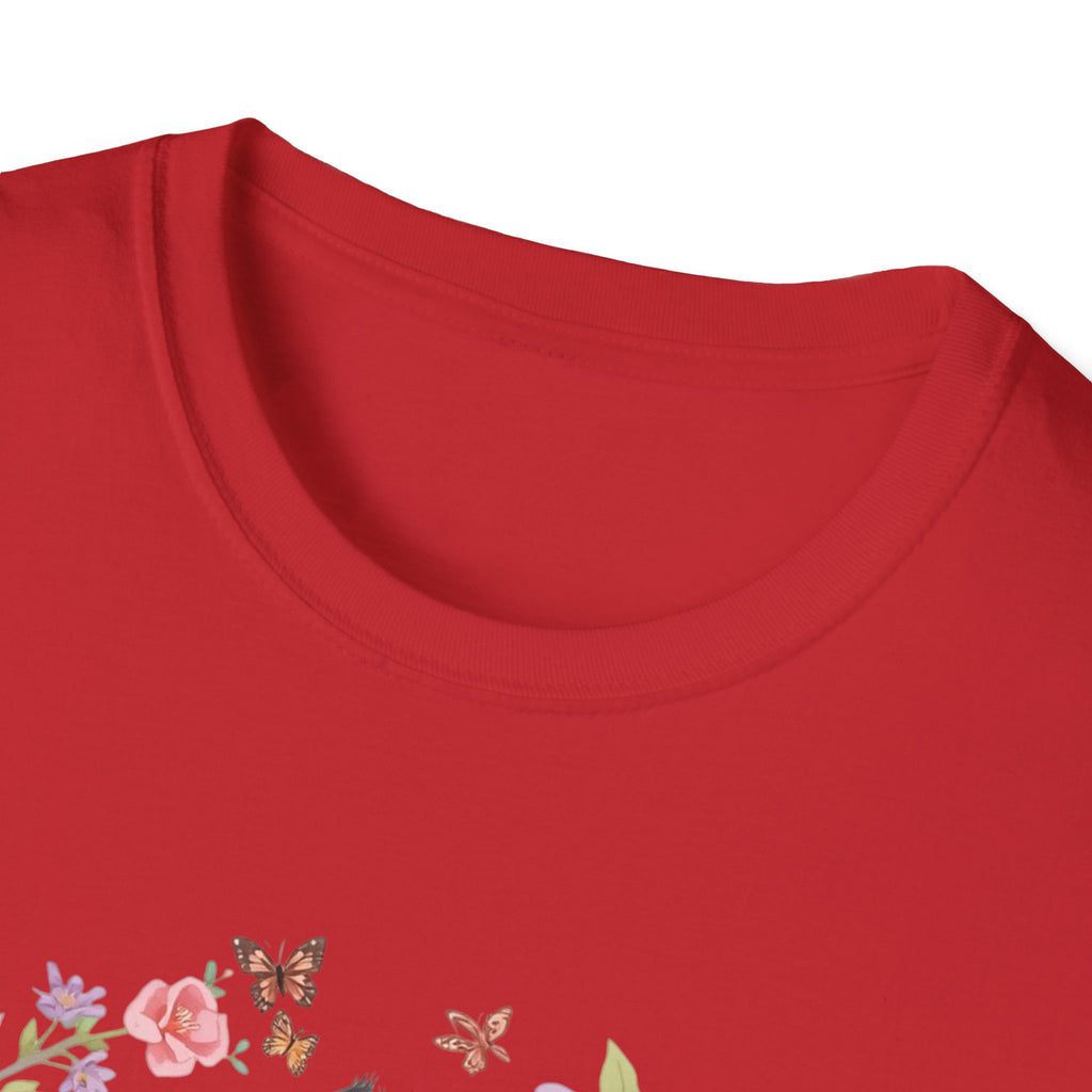 Cat Kittens Floral Wreath T-Shirt — Cute Twins with Gift & Bow