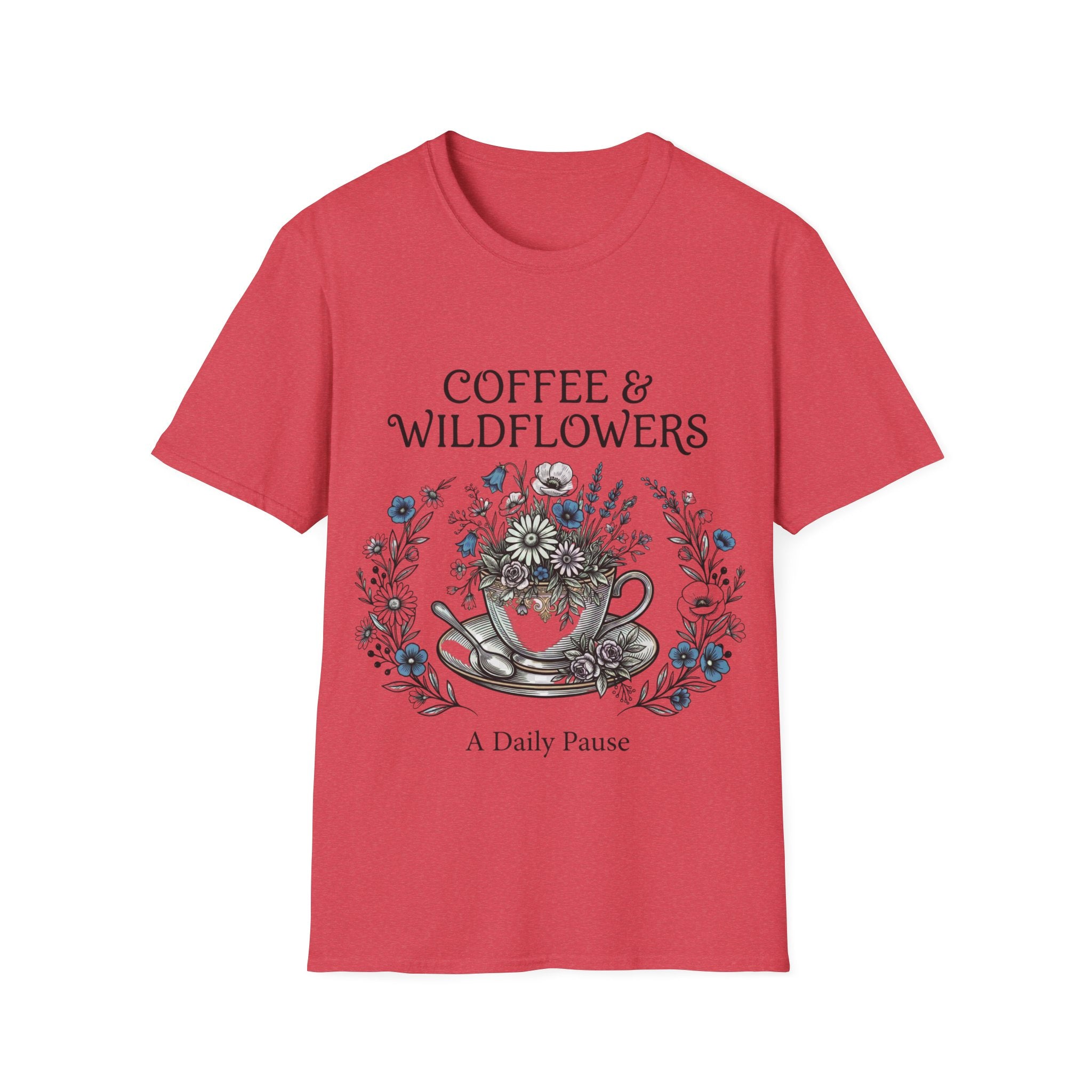 Coffee & Wildflowers T-Shirt – Aesthetic Floral Coffee Lover Shirt
