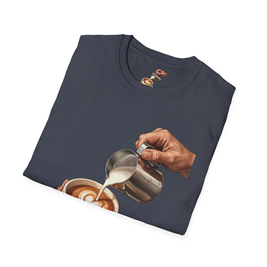 Coffee Lover Latte Art T-Shirt – Stylish Barista Coffee Graphic Tee for Men & Women