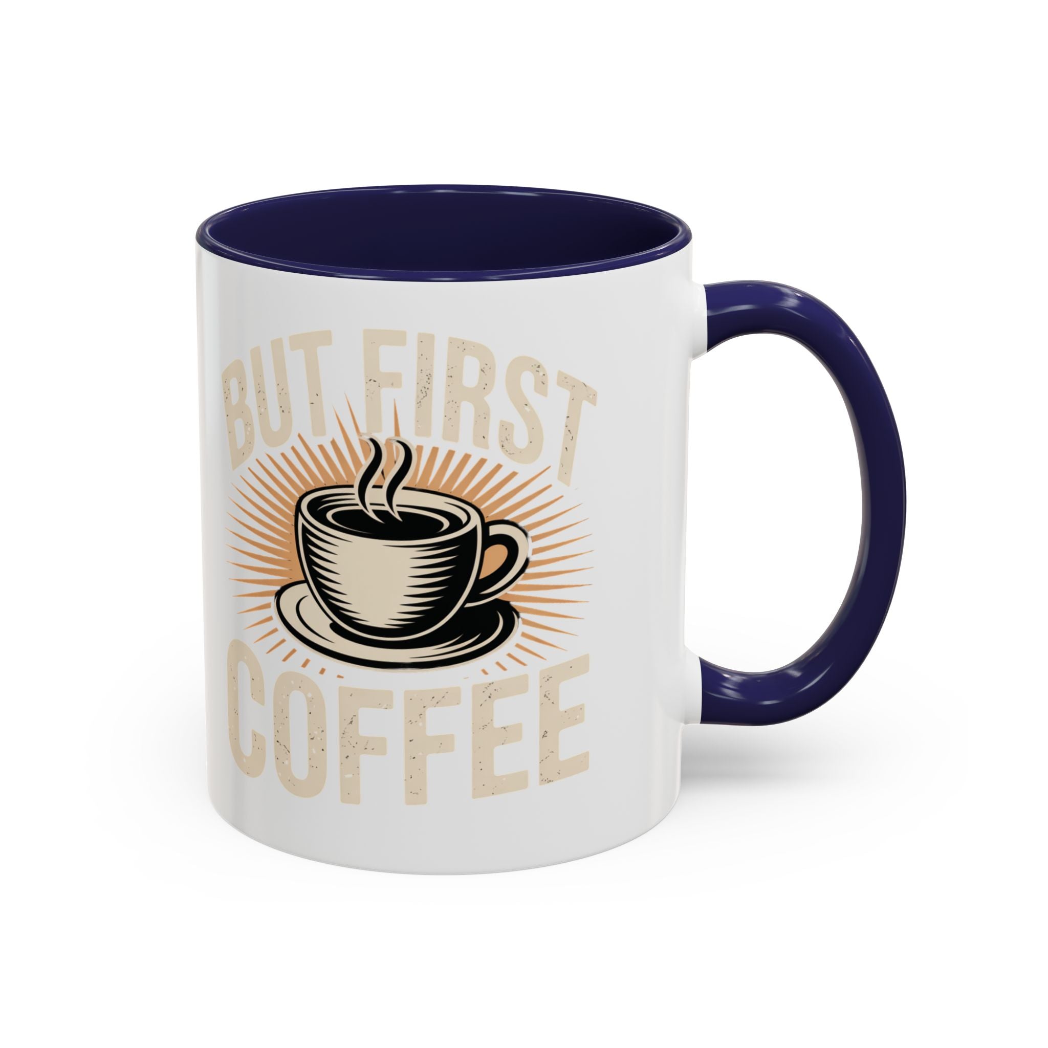 But First Coffee Accent Mug - Retro Coffee Cup 11/15oz