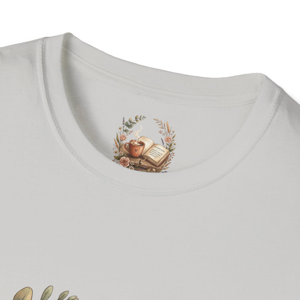Coffee & Books Aesthetic T-Shirt – Vintage Floral Reading Lover Gift