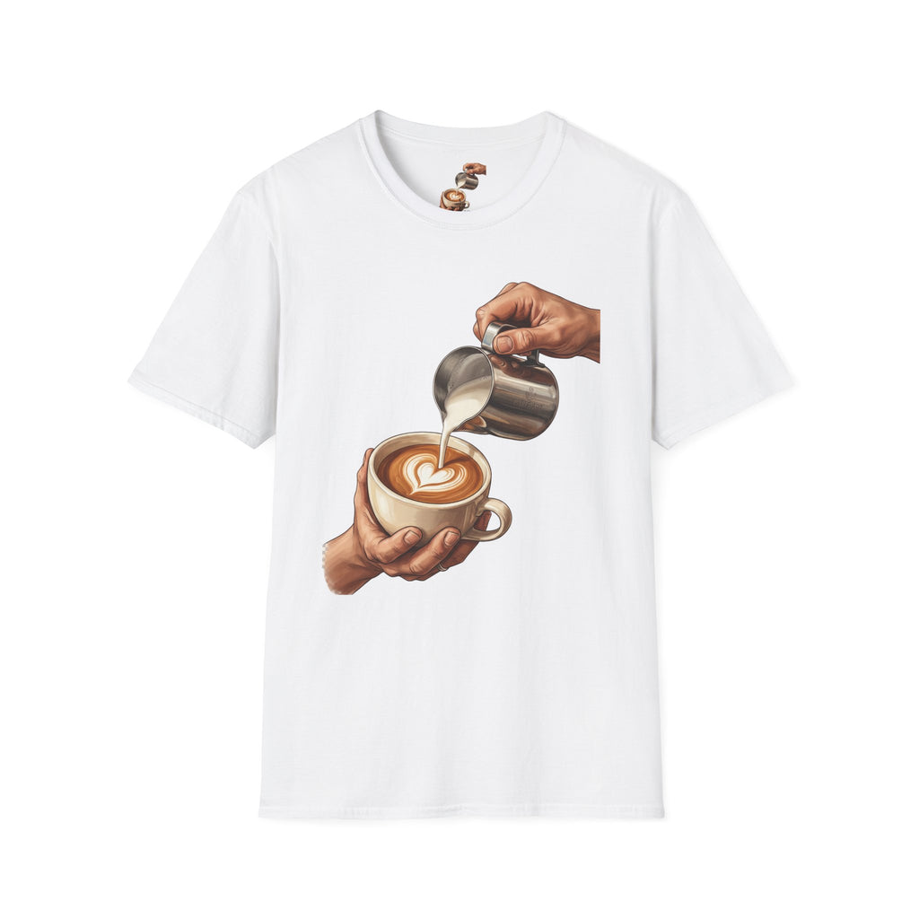 Coffee Lover Latte Art T-Shirt – Stylish Barista Coffee Graphic Tee for Men & Women