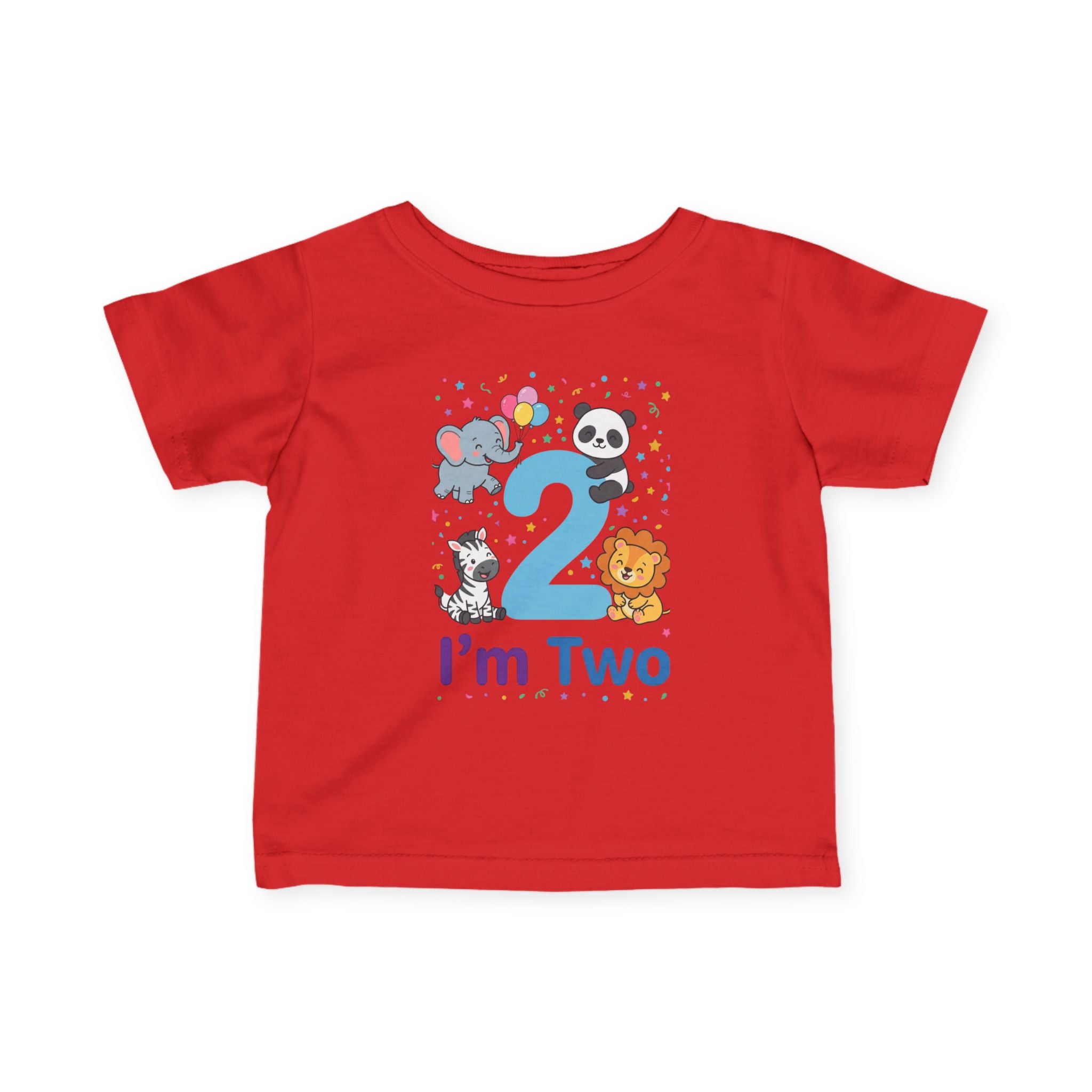 Toddler Tee - "I'm Two" Cute Safari Animals 2nd Birthday Shirt