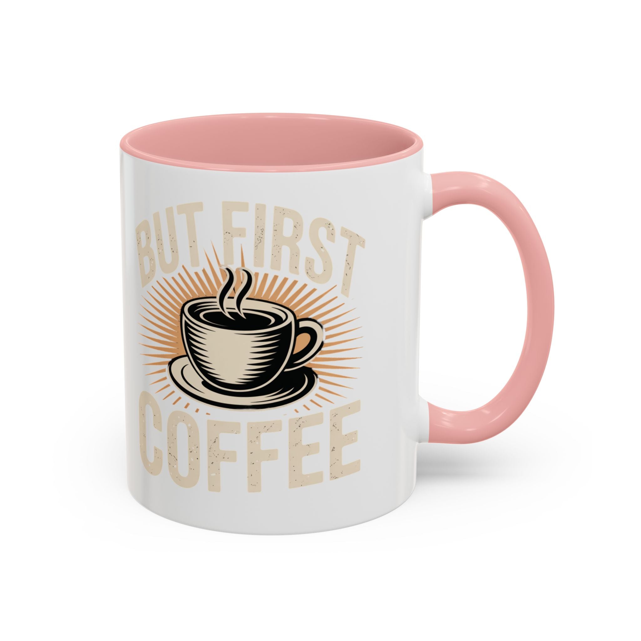But First Coffee Accent Mug - Retro Coffee Cup 11/15oz