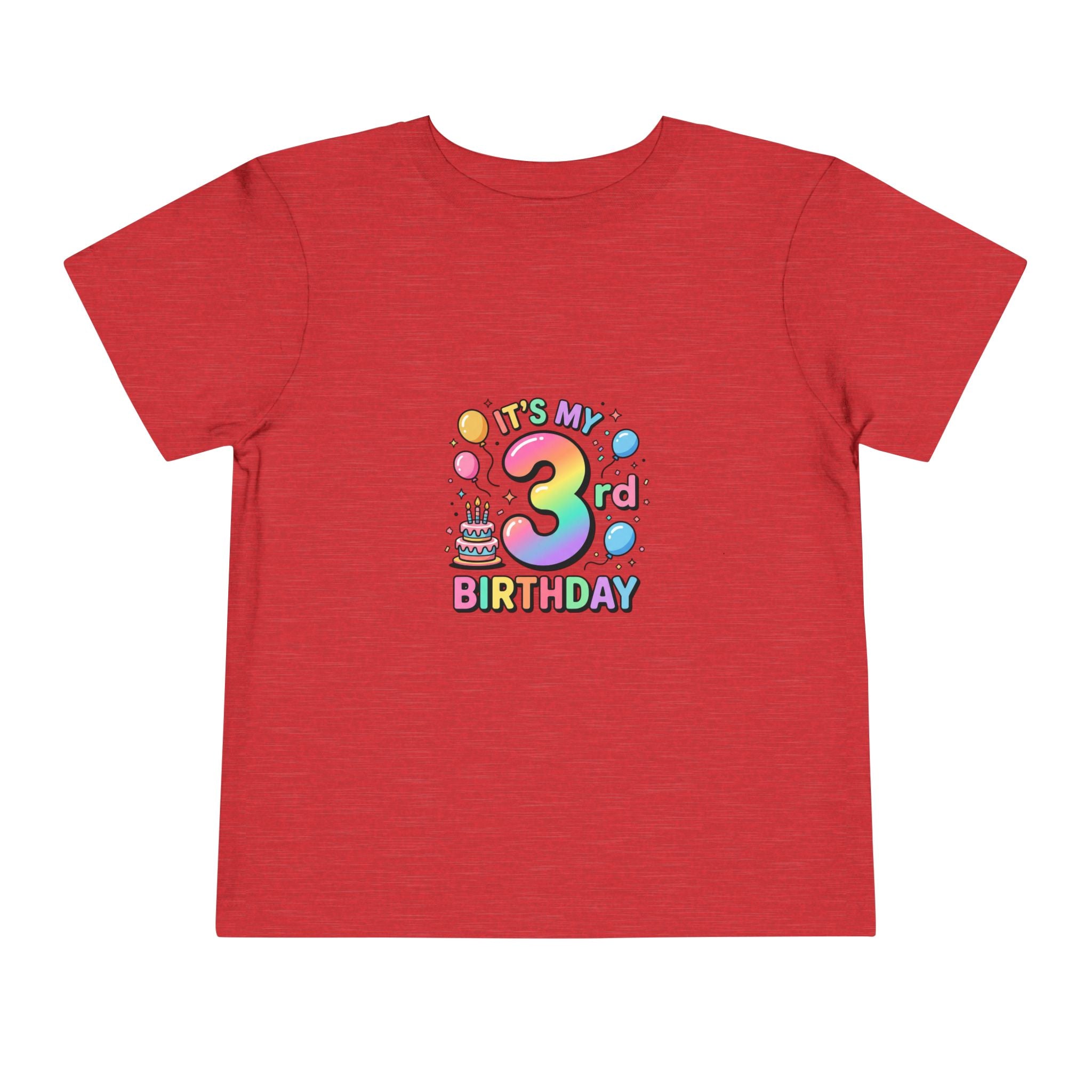 3rd Birthday Toddler Tee — "It's My 3rd Birthday" Colorful Party Shirt