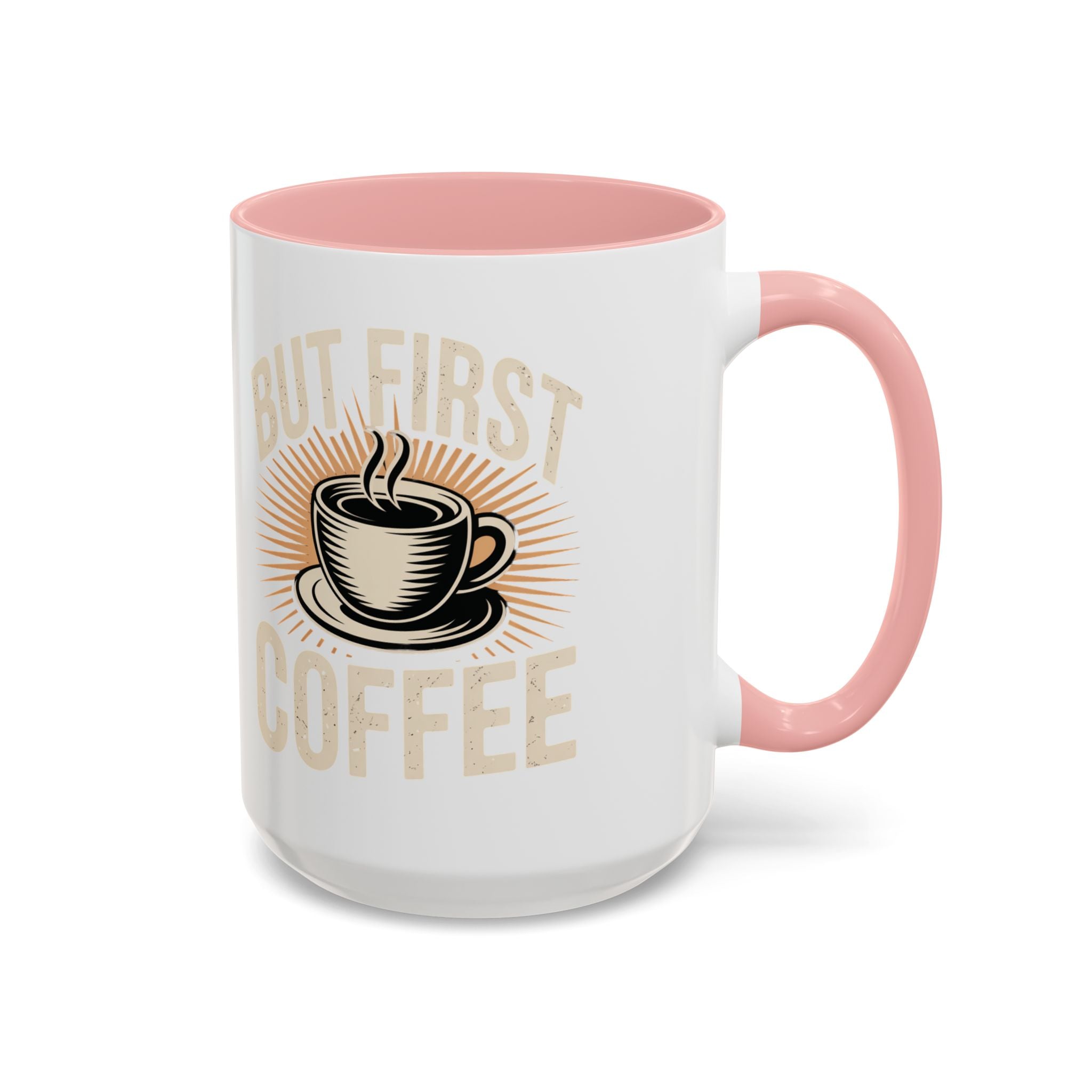 But First Coffee Accent Mug - Retro Coffee Cup 11/15oz