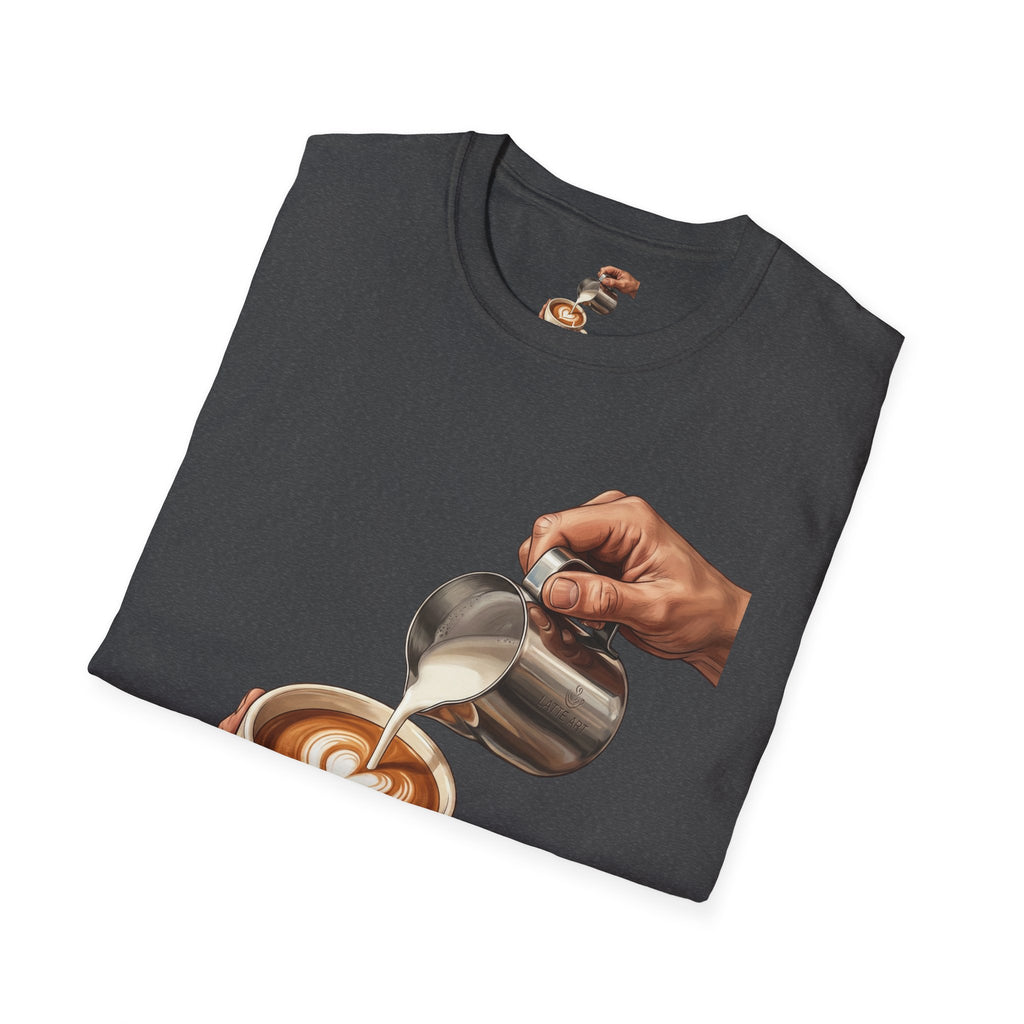 Coffee Lover Latte Art T-Shirt – Stylish Barista Coffee Graphic Tee for Men & Women