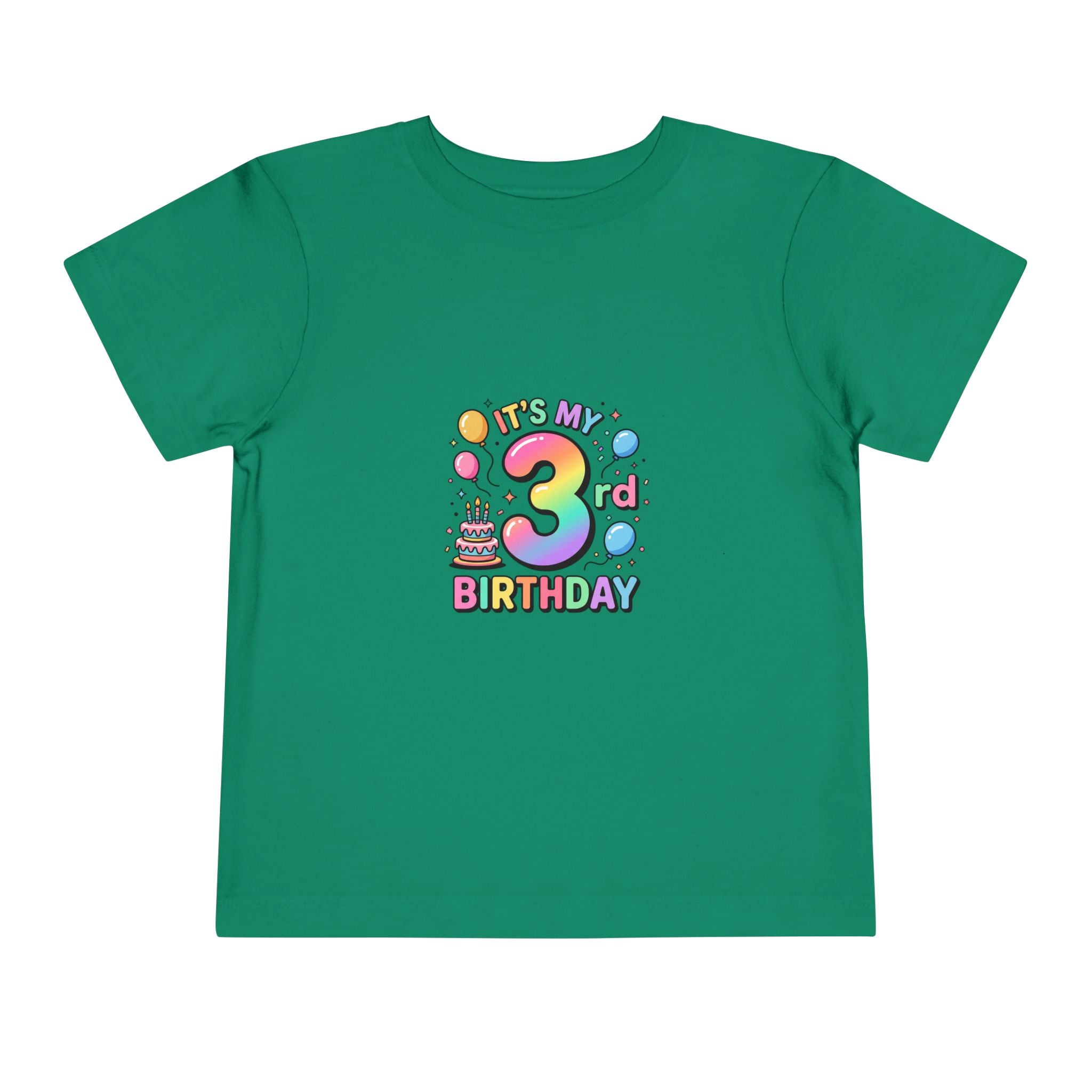 3rd Birthday Toddler Tee — "It's My 3rd Birthday" Colorful Party Shirt