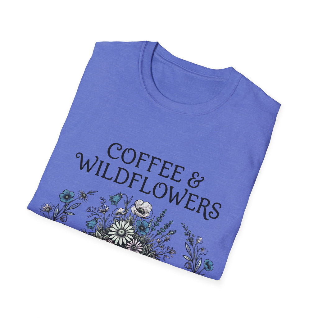 Coffee & Wildflowers T-Shirt – Aesthetic Floral Coffee Lover Shirt