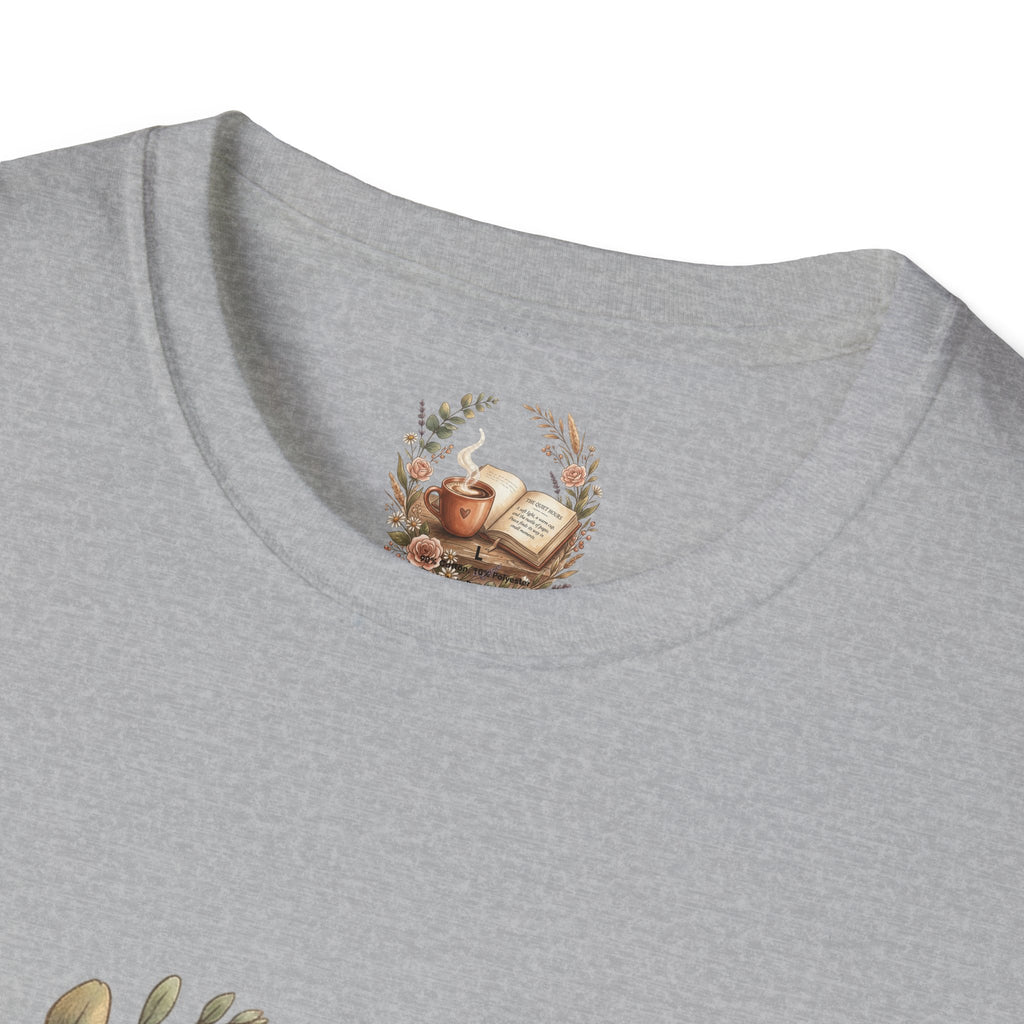 Coffee & Books Aesthetic T-Shirt – Vintage Floral Reading Lover Gift