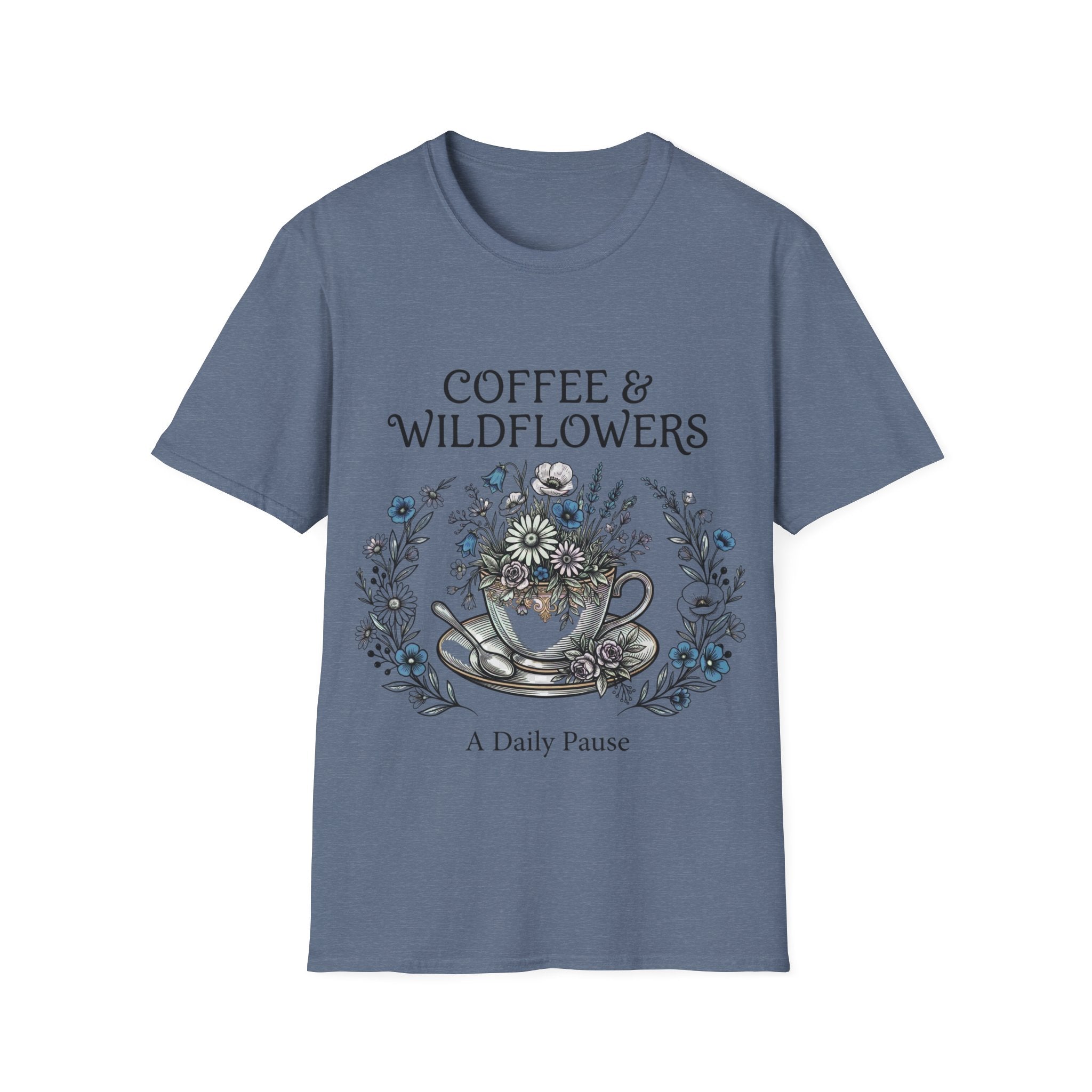 Coffee & Wildflowers T-Shirt – Aesthetic Floral Coffee Lover Shirt