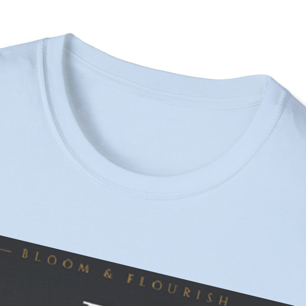 In Bloom T-Shirt — Botanical Graphic Tee with Green Lettering
