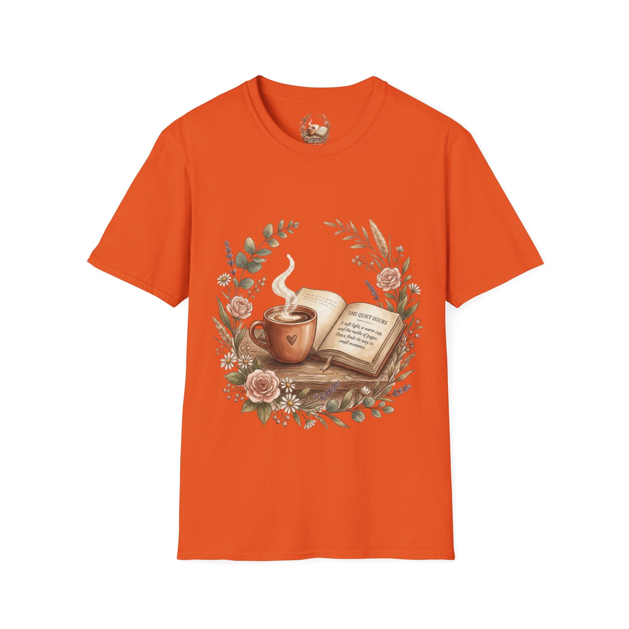 Coffee & Books Aesthetic T-Shirt – Vintage Floral Reading Lover Gift