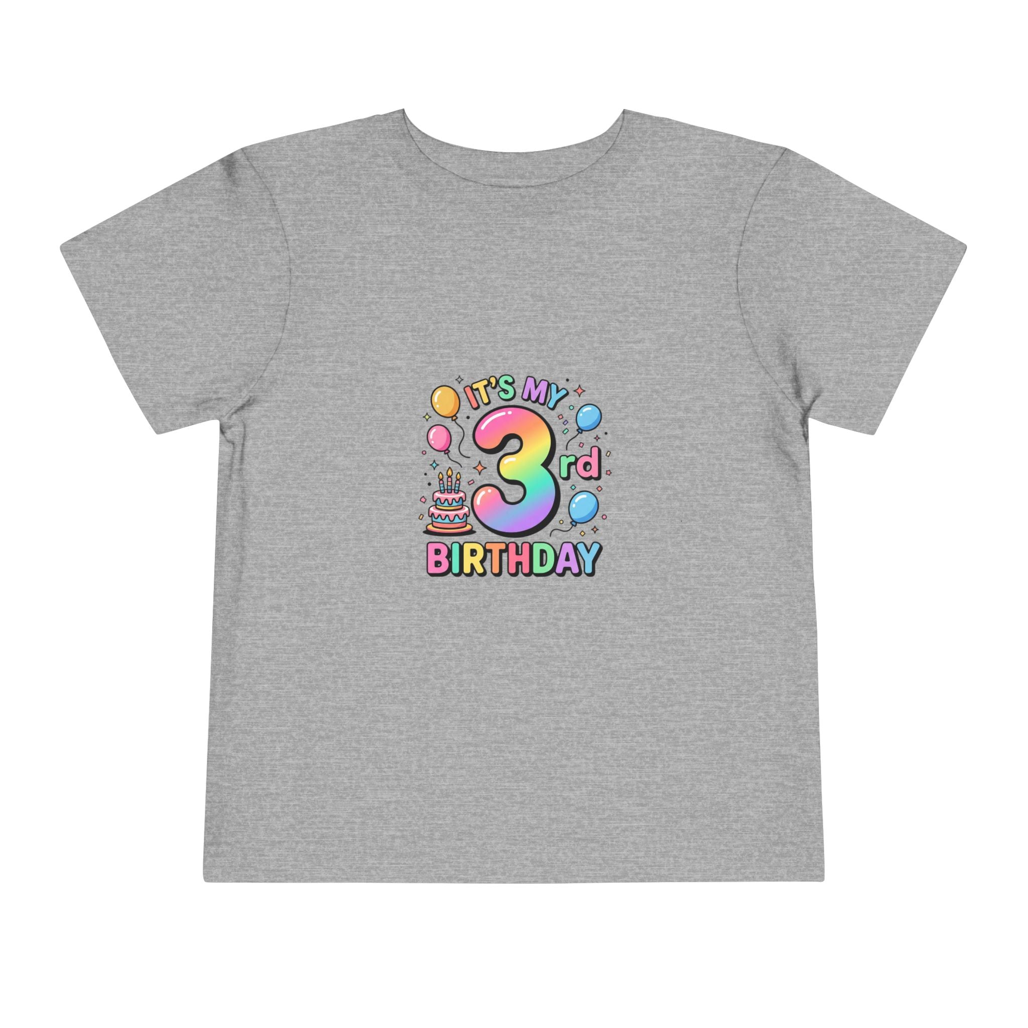 3rd Birthday Toddler Tee — "It's My 3rd Birthday" Colorful Party Shirt