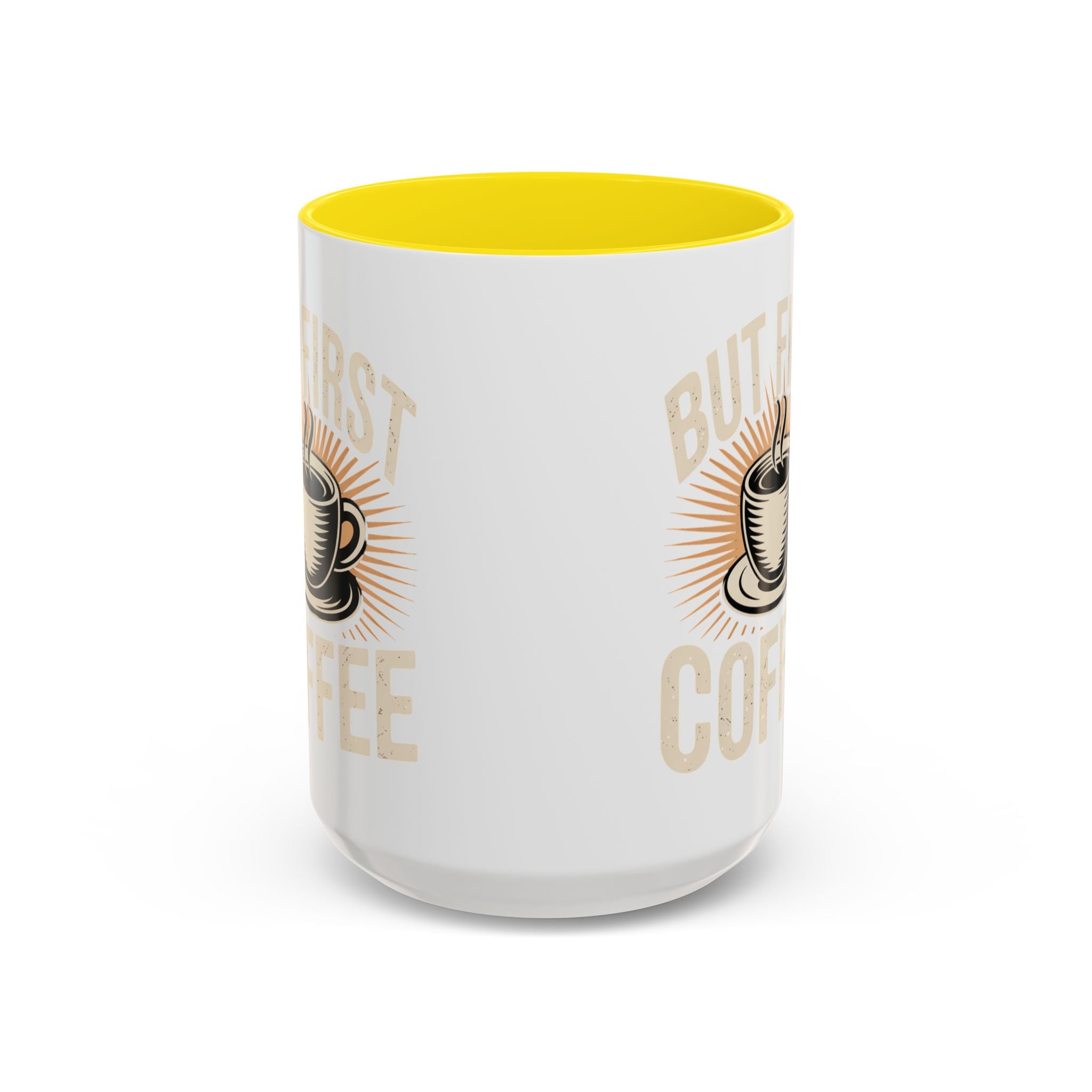But First Coffee Accent Mug - Retro Coffee Cup 11/15oz