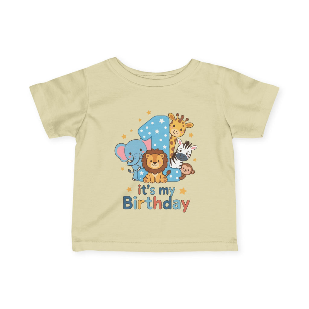 1st Birthday Infant Tee - Cute Safari Animals "It's My Birthday"