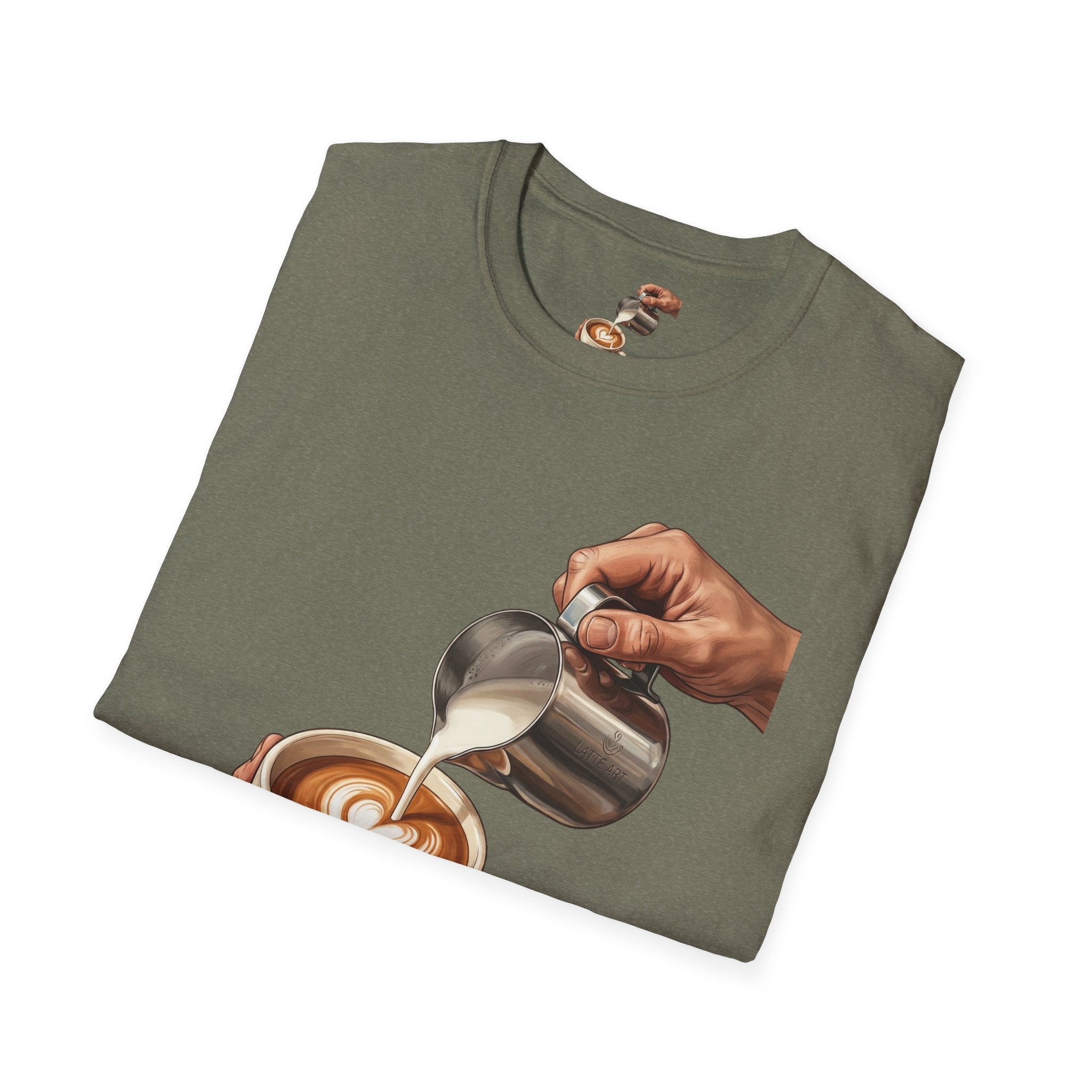 Coffee Lover Latte Art T-Shirt – Stylish Barista Coffee Graphic Tee for Men & Women