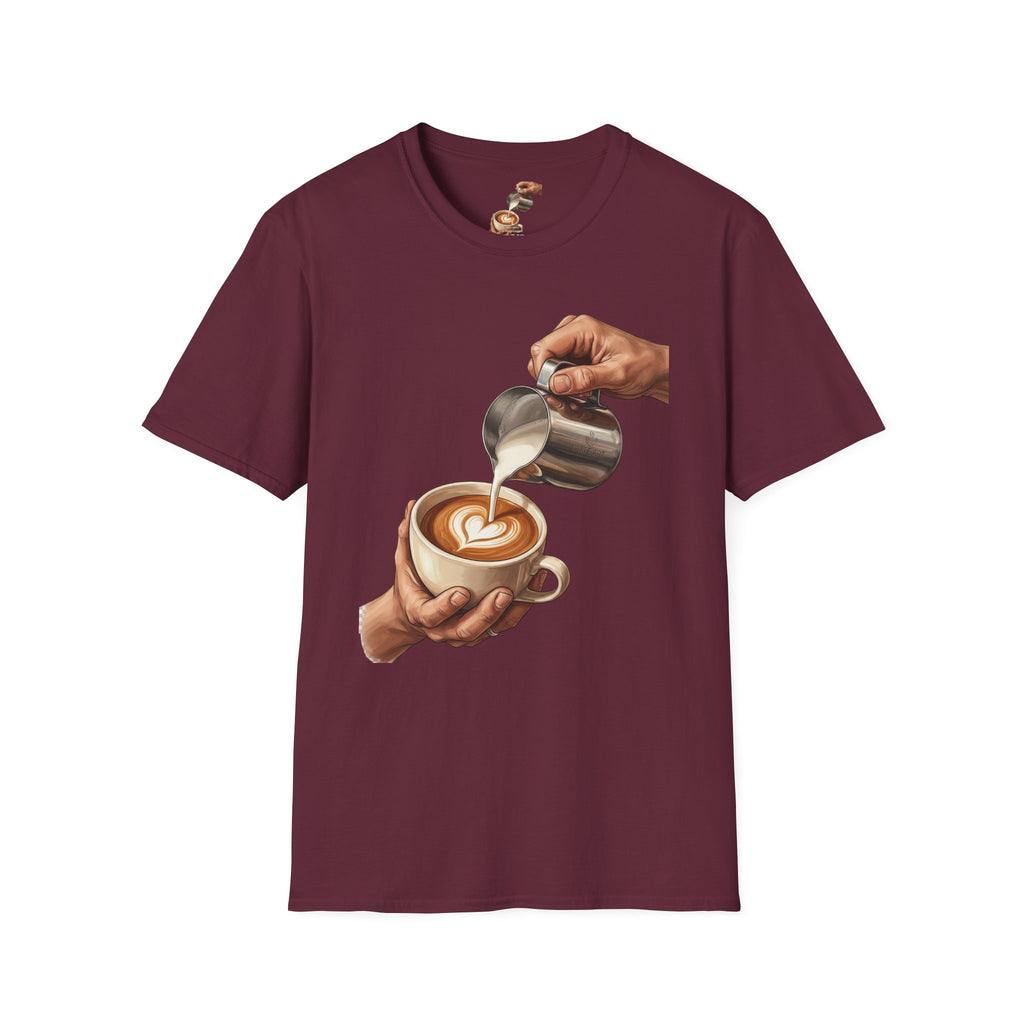 Coffee Lover Latte Art T-Shirt – Stylish Barista Coffee Graphic Tee for Men & Women