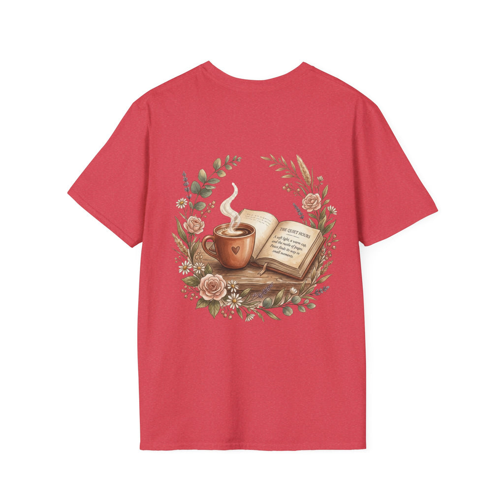 Coffee & Books Aesthetic T-Shirt – Vintage Floral Reading Lover Gift