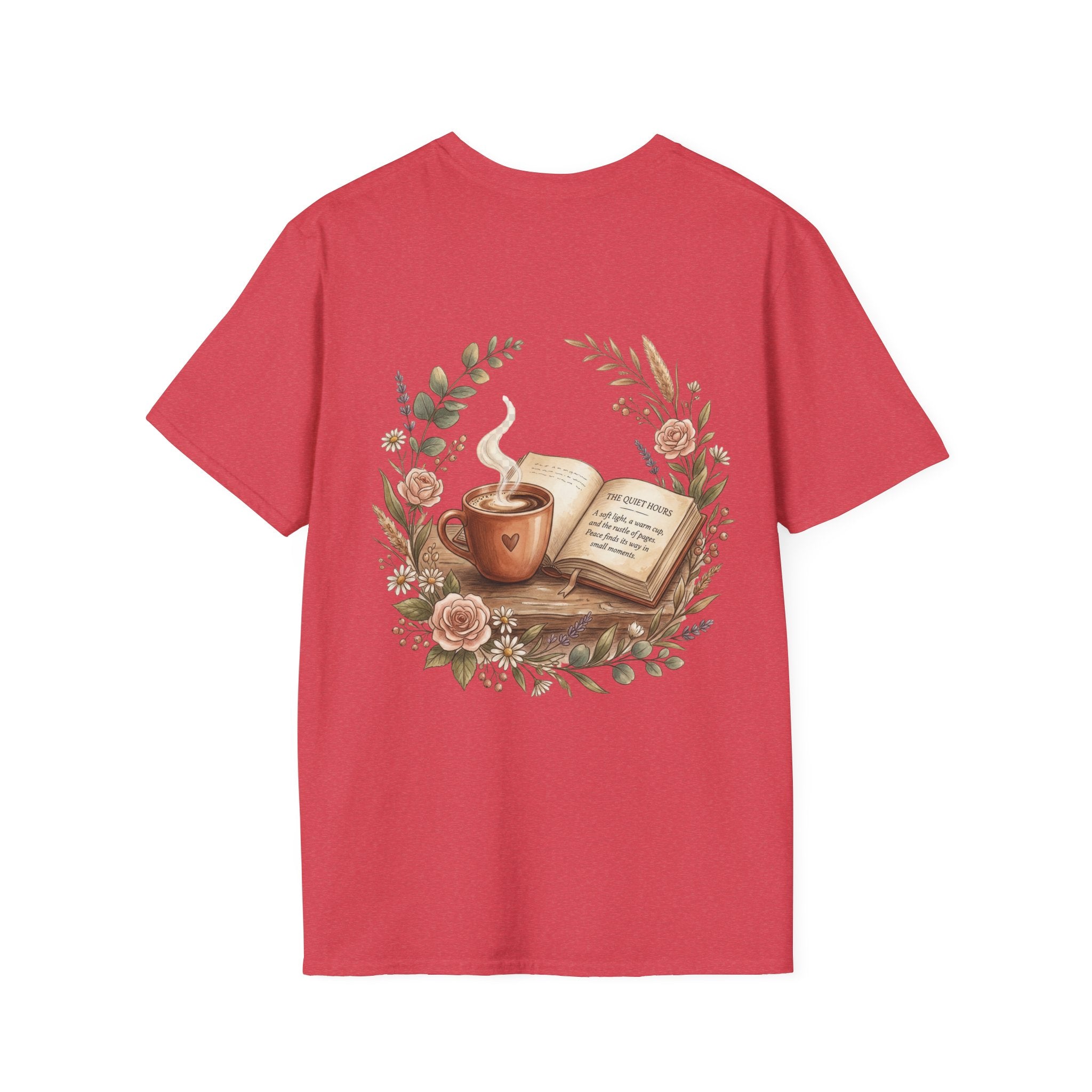 Coffee & Books Aesthetic T-Shirt – Vintage Floral Reading Lover Gift