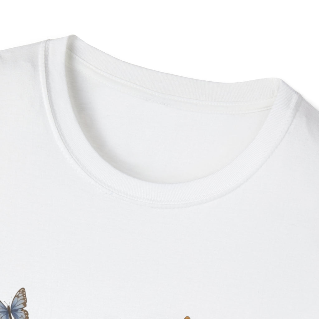 Cute Kitten Floral T-Shirt — Twin Cats with Ribbon & Butterflies