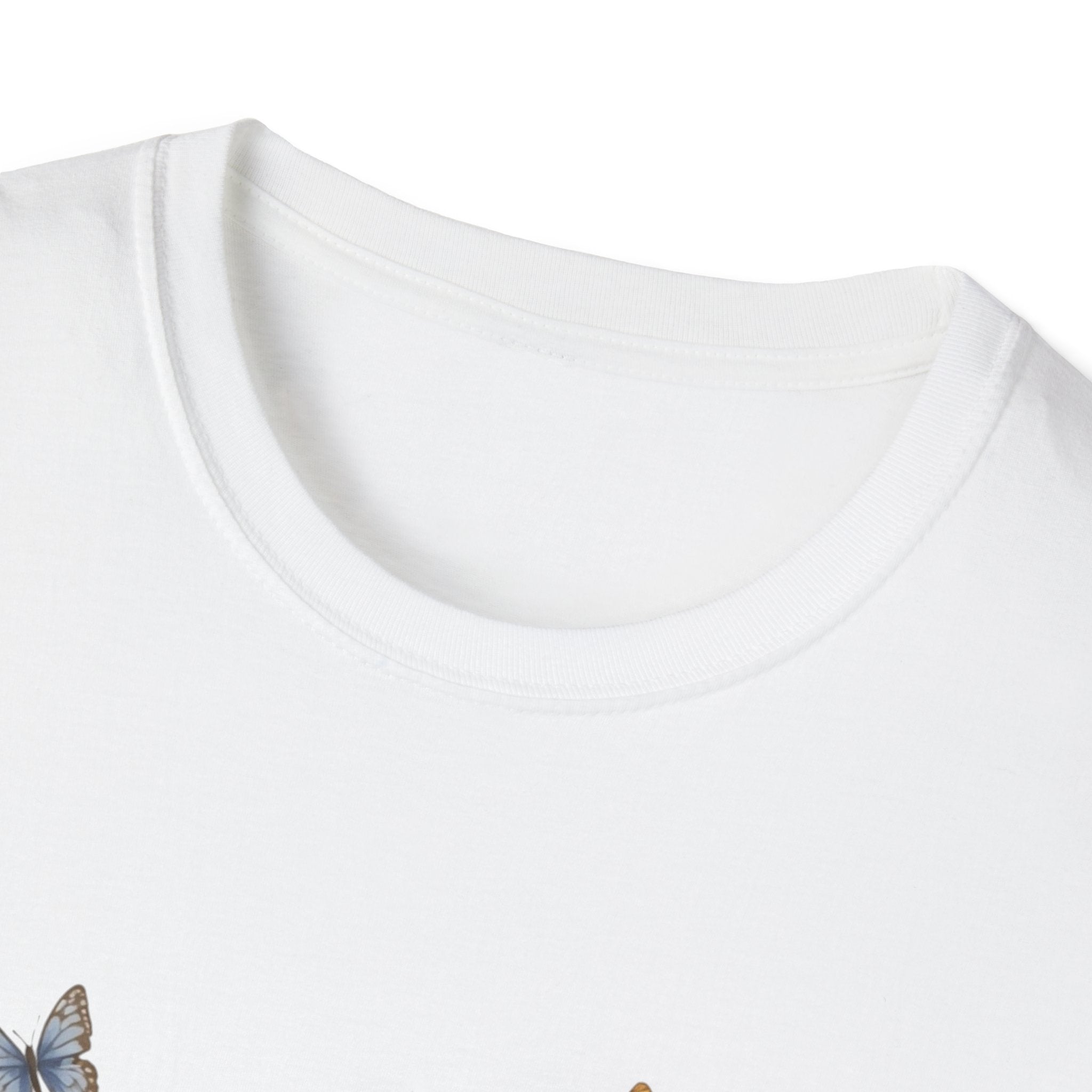 Cute Kitten Floral T-Shirt — Twin Cats with Ribbon & Butterflies