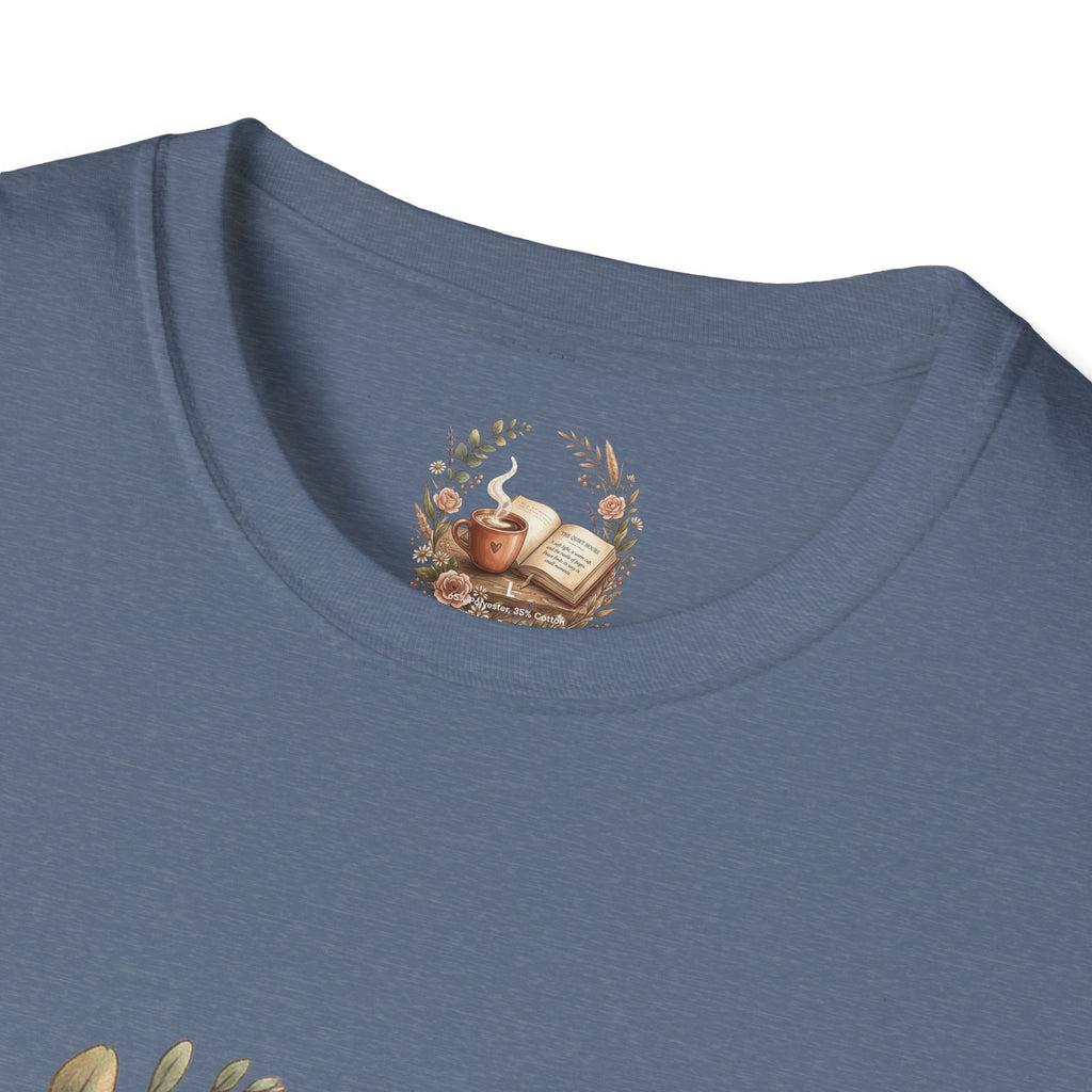 Coffee & Books Aesthetic T-Shirt – Vintage Floral Reading Lover Gift