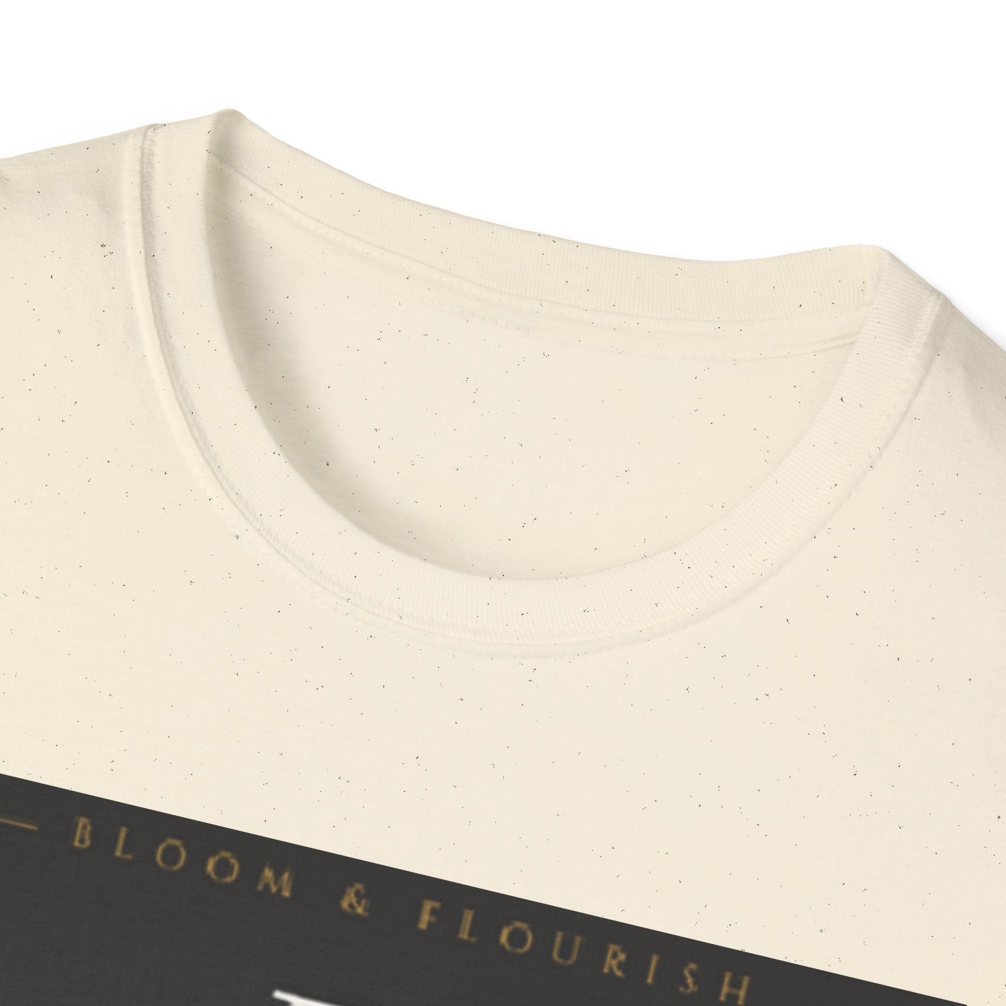 In Bloom T-Shirt — Botanical Graphic Tee with Green Lettering