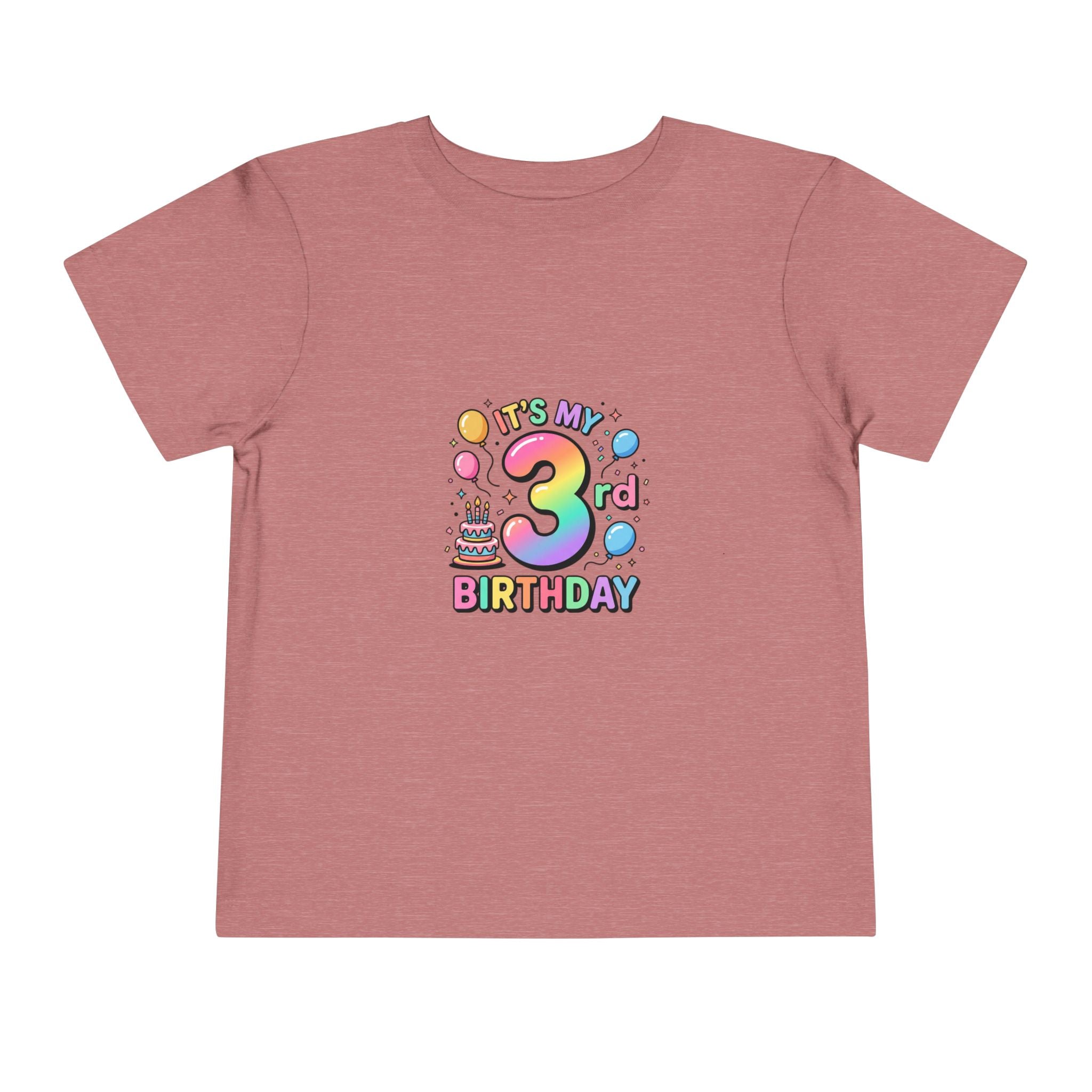 3rd Birthday Toddler Tee — "It's My 3rd Birthday" Colorful Party Shirt