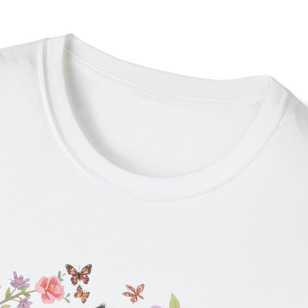 Cat Kittens Floral Wreath T-Shirt — Cute Twins with Gift & Bow