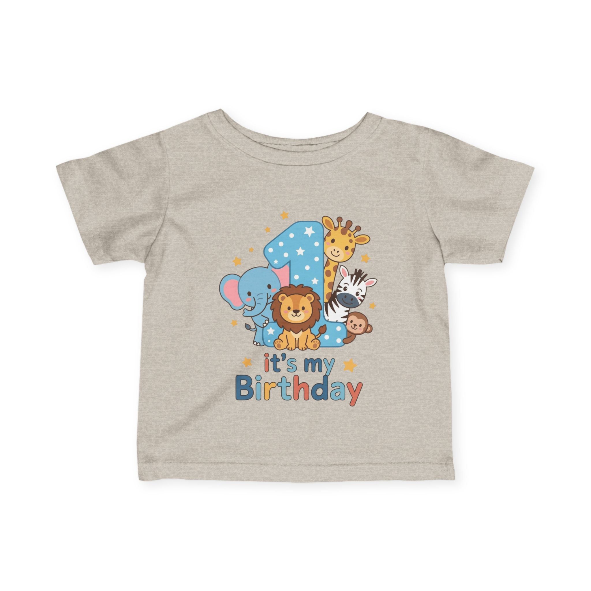 1st Birthday Infant Tee - Cute Safari Animals "It's My Birthday"